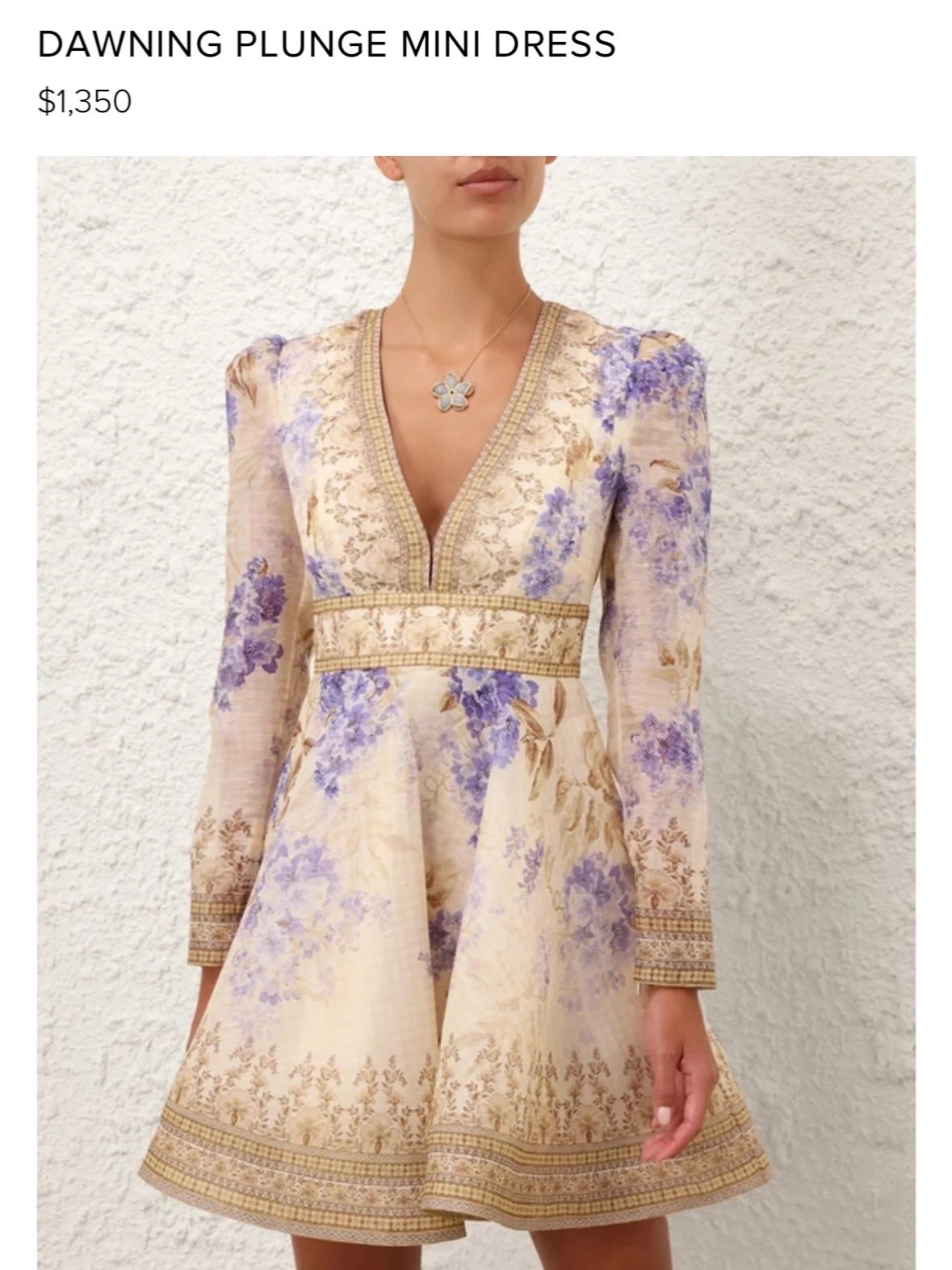 NO:328204,Model number G25040318 ZIMMERMA*N Australia brand high-end custom purple floral print waist-hugging and slimming deep V-neck puff sleeve long-sleeved dress!  1.2.3.4/SMLXL (2 size bust 90~94, waist 80, sleeve length 64, skirt length 93) hair, skirts, alexander wang19860909款号G25040318 ZIMMERMA*N兹默曼澳洲品牌高端定制紫色花卉印花收腰显瘦深V领泡泡袖长袖连衣裙！1.2.3.4/SMLXL（2码胸围90～94,腰围80,袖长64,裙长93）发,,skirts,alexander wang,Women's clothing