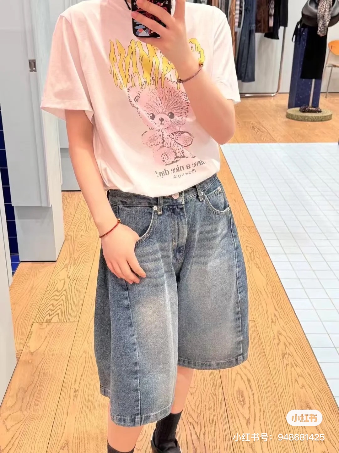 NO:328214,Model number D25042173 GANN*I new high-end cute cartoon bear letter logo print loose versatile casual short-sleeved T-shirt top!  (M size shoulder width 37, bust 92, sleeve length 19, clothing length 61) hair, T-shirt,tees,t-shirt,alexander wang19860909款号D25042173 GANN*I新款高版本可爱俏皮卡通小熊字母logo印花宽松百搭休闲短袖t恤上衣！（M码肩宽37,胸围92,袖长19,衣长61）发,,T-shirt,tees，t-shirt,alexander wang,Women's clothing