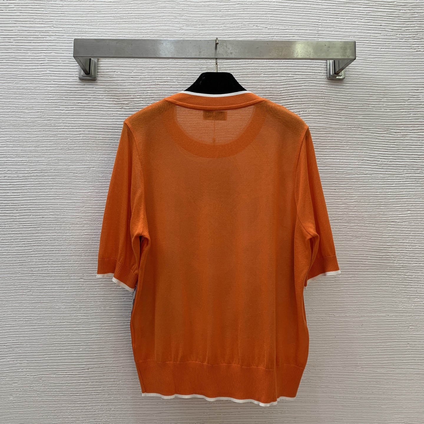 HERMÈS Inspired Chain Print Short Sleeve Knit Top - Stylish & Versatile 5 i1747479980143 3051 0 5