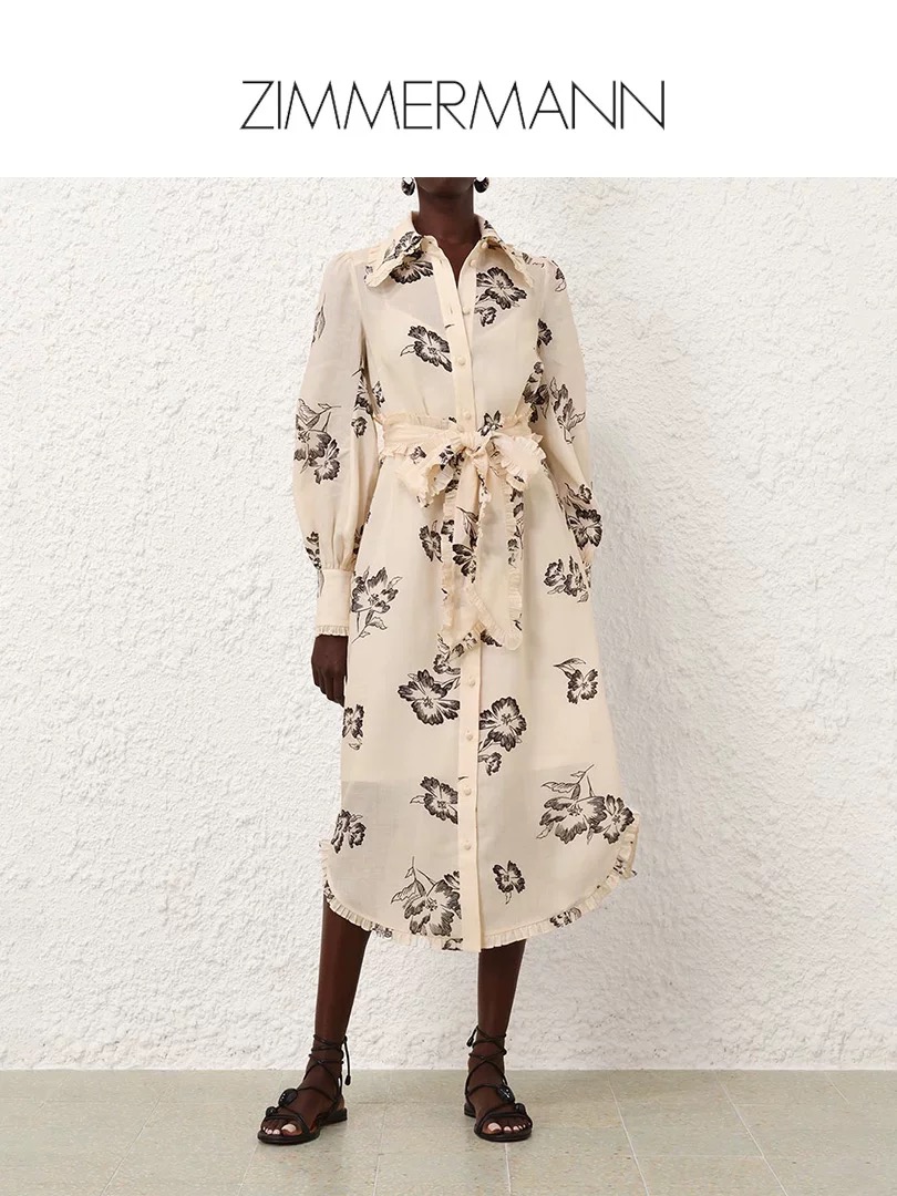 NO:409900,Model number G25051943 ZIMMERMA*N Australia brand High-end custom-made stylish lace collar ink flower print front buckle lapel loose long sleeve dress streamer tie waist rope!  Apricot color, 1.2.3.4/SMLXL (2-size lining bust 90 fabric high elasticity, 66-long length without shoulder straps; front bust 104/108, sleeve length 72, skirt length 132) hair, skirt, skirt length, skirt length 1, skirt, skirt length 132) hair, skirt, skirt, ties, alexander wang19860909款号G25051943 ZIMMERMA*N兹默曼澳洲品牌 高端定制时尚花边领水墨花朵花印花前排系扣翻领宽松长袖连衣裙飘带领带腰绳！杏色,1.2.3.4/SMLXL（2码内衬胸围90面料高弹,衣长66不含肩带；前胸围104/108,袖长72,裙长132）发,,skirts,ties,alexander wang,Women's clothing
