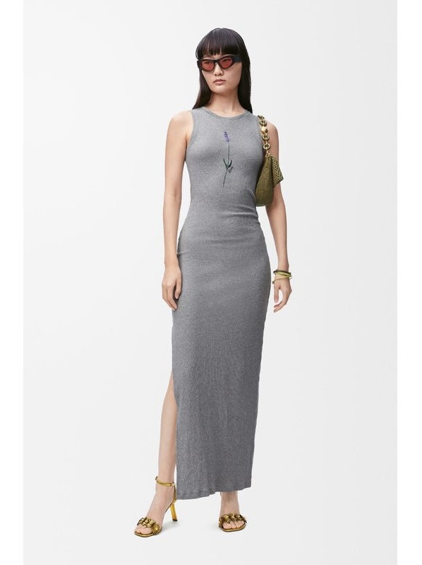 NO:417423,Model number D25060584 LOEW* newest style purple flower branch letter logo printed back patch logo decorative slim fit and slim hip side slit sleeveless vest dress!  Black, gray, (M size bust 76, skirt length 131) hair, loewe, skirt, alexander wang19860909款号D25060584 LOEW*新款 紫色花枝字母logo印花后背贴布标志装饰修身显瘦包臀侧开叉无袖背心连衣裙！黑色、灰色、（M码胸围76,裙长131）发,,loewe,skirts,alexander wang,Women's clothing