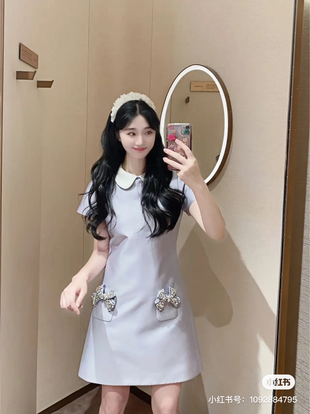 NO:423540,Model number G25060848 MiuMi* new high-end customization luxury heavy industry diamond-inlaid bow double pocket slim fit slim doll collar short-sleeved dress!  Blue, pink, (M size bust 90, waist 76, sleeve length 21, skirt length 88) hair, miumiu, skirt, T-shirt, alexander wang19860909款号G25060848 MiuMi*新款高端定制 奢华重工镶钻蝴蝶结双口袋修身显瘦娃娃领短袖连衣裙！蓝色、粉色、（M码胸围90,腰围76,袖长21,裙长88）发,,miumiu,skirts,T-shirt,alexander wang,Women's clothing