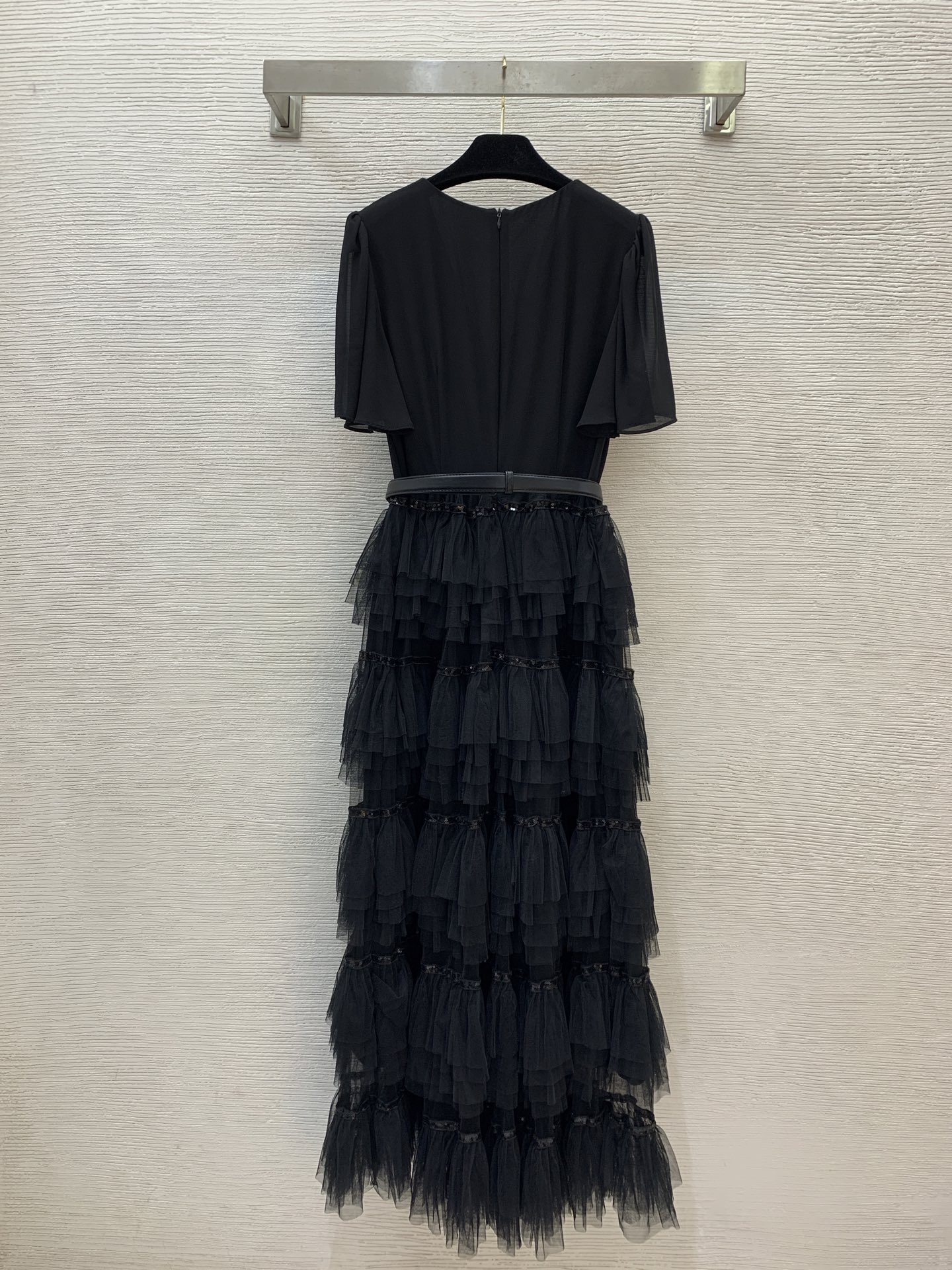 Dior V-Neck Midi Dress with Belt - Elegant, Slim Fit, Party & Cocktail 3 i1749467763256 982 0 1