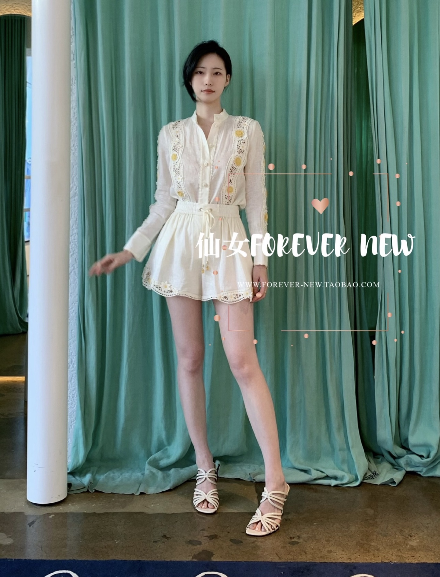 NO:430317,Model number D25061724 ZIMMERMA*N ZIMMERMA Australia brand high-end customized cotton and linen breathable fabric, hollowed-out hook spliced ​​three-dimensional flower decorative temperament two-piece set!  Loose and versatile button-up collar long sleeve shirt drawstring elastic waist hollow lace shorts!  1.2.3.4/SMLXL (2 size bust 112, sleeve length 61, clothing length 66; waist 76 elastic, hip 108, pants length 47) hair, shorts, alexander wang19860909款号D25061724 ZIMMERMA*N 兹默曼澳洲品牌高端定制棉麻透气面料、镂空勾花拼接立体花朵装饰气质两件套装！宽松百搭系扣立领长袖衬衣抽绳松紧腰镂空花边短裤！1.2.3.4/SMLXL（2码胸围112,袖长61,衣长66；腰围76松紧,臀围108,裤长47）发,,shorts,alexander wang,Women's clothing