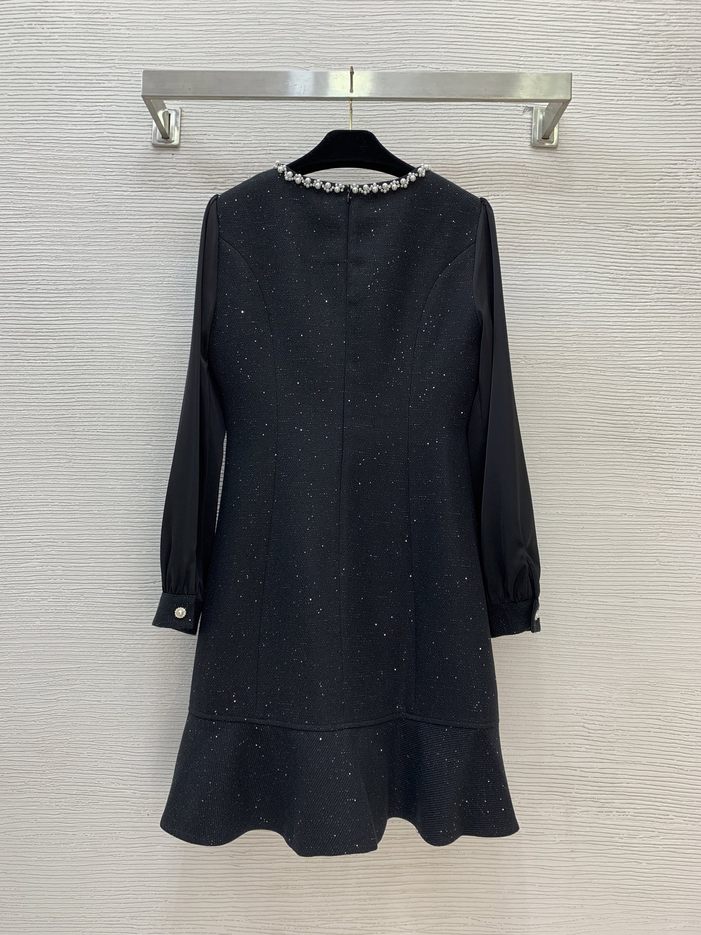 Elegant Chanel-Style Rhinestone & Pearl Trim Fit & Flare Mini Dress 3 i1756146273809 6933 0 1
