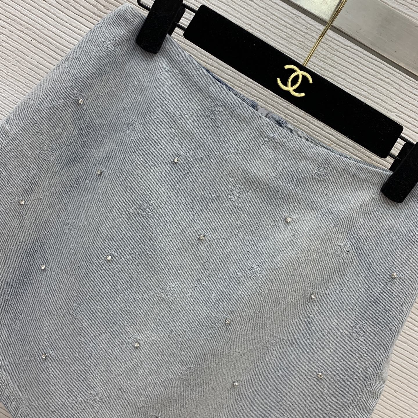 Miu Miu Denim Set: Beaded Embellished Sleeveless Top & High-Waist Shorts 8 i1756236237758 6526 0 7