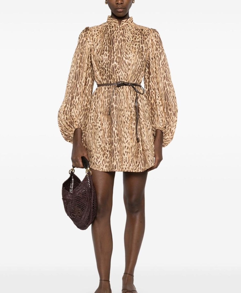 NO:478955,Model number D25082954 ZIMMERMA*N custom cotton-linen blend fabric, fashionable leopard print slit front closure stand collar loose slim long sleeve dress belt waist rope!  (M size shoulder width 38, bust 102, sleeve length 69, skirt length 94) hair, skirt, skirt length, alexander wang19860909款号D25082954 ZIMMERMA*N兹默曼澳洲品牌定制棉麻混纺面料、时尚豹纹印花开叉前襟立领宽松显瘦长袖连衣裙腰带腰绳！ （M码肩宽38,胸围102,袖长69,裙长94）发,,skirts,alexander wang,Women's clothing