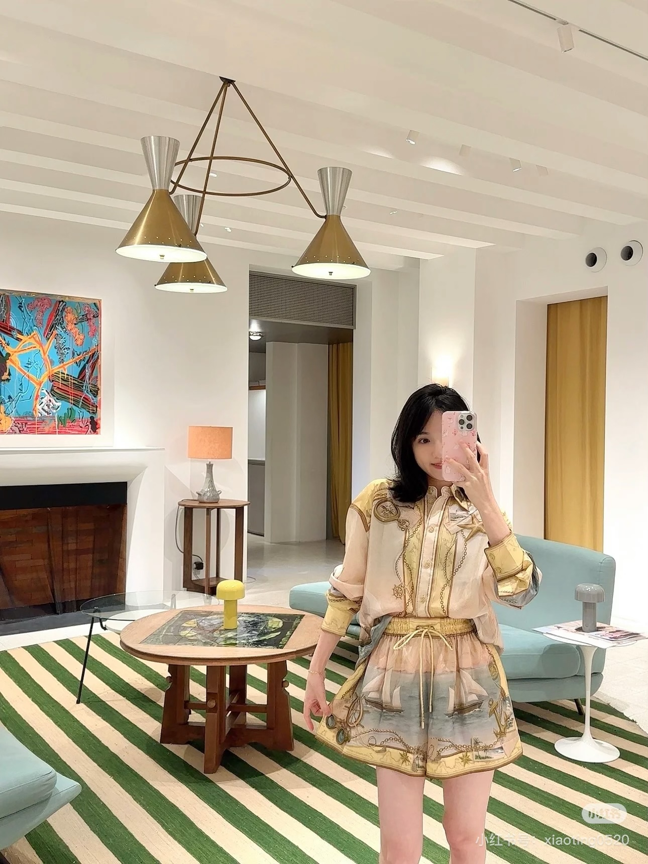 NO:484522,Model number G25090274 ZIMMERMA*N ZIMMERMA Australia brand vacation style summer nautical pattern fashionable printed two-piece set loose versatile button lapel long sleeve shirt top drawstring elastic waist wide-leg shorts!  1.2.3.4/SMLXL (2 size shoulder width 52, bust 118, sleeve length 52, clothing length 76; waist 62 elastic, trousers length 36) hair, shorts, alexander wang19860909款号G25090274 ZIMMERMA*N兹默曼澳洲品牌 度假风夏日航海图案时尚印花两件套装宽松百搭系扣翻领长袖衬衣上衣抽绳松紧腰阔腿短裤！1.2.3.4/SMLXL（2码肩宽52,胸围118,袖长52,衣长76；腰围62松紧,裤长36）发,,shorts,alexander wang,Women's clothing