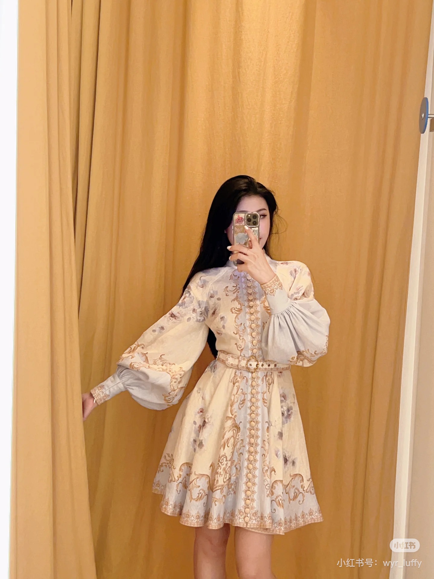 NO:486785,Model number G25090437 ZIMMERMA*N Australia brand High-end custom 1:1 linen blend fabric, retro and fashionable ink flower print single-breasted placket waist large stand collar long sleeve dress with belt!  1.2.3.4/SMLXL (2 size bust 92, waist 78, rotator sleeve length 71, skirt length 90) hair, skirt, skirt, alexander wang19860909款号G25090437 ZIMMERMA*N兹默曼澳洲品牌 高端定制1:1亚麻混纺面料、复古时尚水墨花朵印花单排扣开襟收腰大摆立领长袖连衣裙配有腰带！1.2.3.4/SMLXL（2码胸围92,腰围78,连肩袖长71,裙长90）发,,skirts,alexander wang,Women's clothing