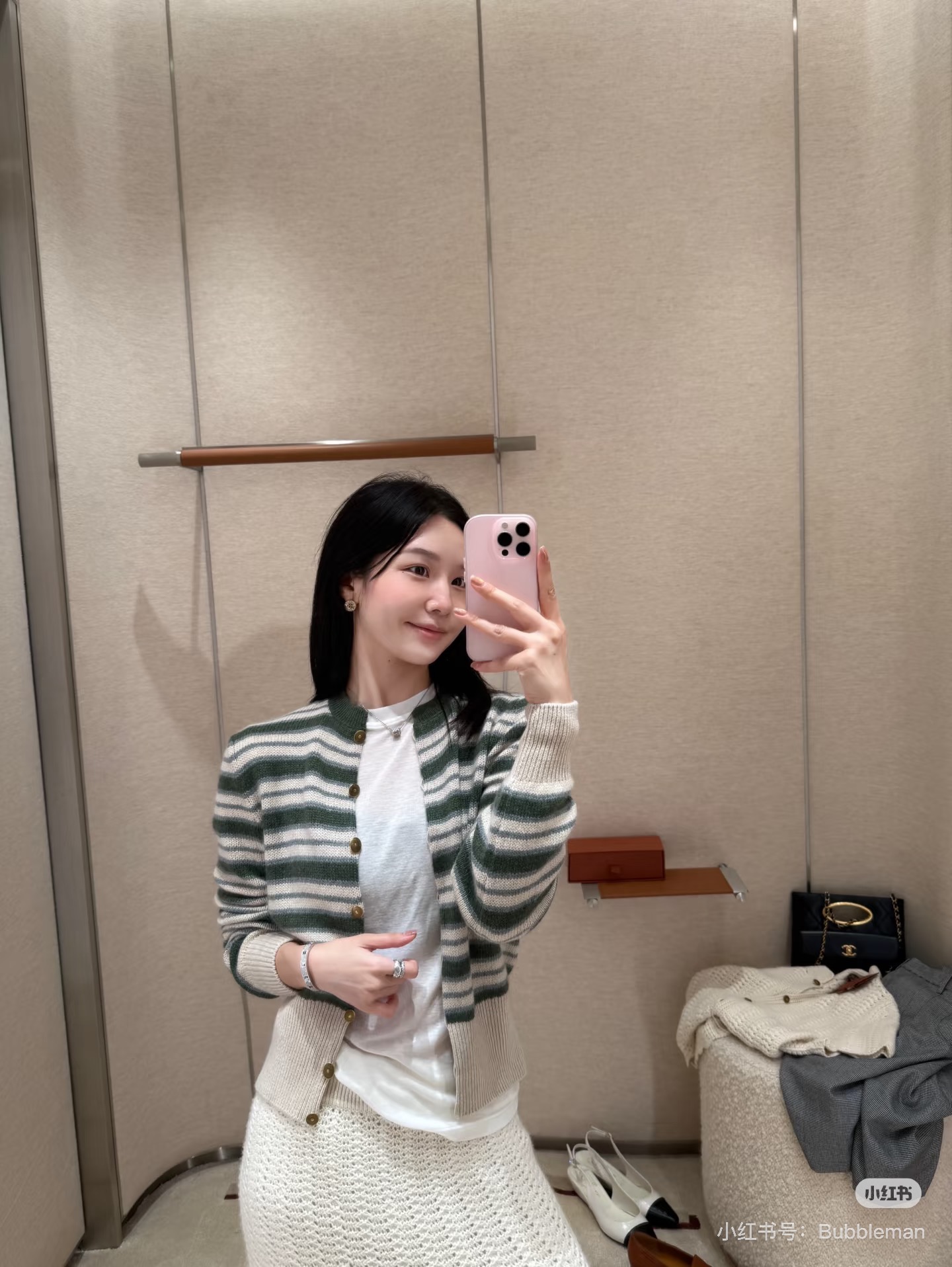 NO:494824,Model number G25090924 Loro Pian*a new model LP home new model high-end custom wool yarn fabric, simple and fashionable room striped short long sleeve round neck knitted cardigan top!  (M size shoulder width 38, bust 94, sleeve length 59, clothing length 52) hair, loro piana, loro piana, alexander wang19860909款号G25090924 Loro Pian*a新款 LP家新款 高端定制羊毛纱线面料、简约时尚间条纹短款长袖圆领针织开衫上衣！（M码肩宽38,胸围94,袖长59,衣长52）发,,loro piana,loro piana,alexander wang,Women's clothing