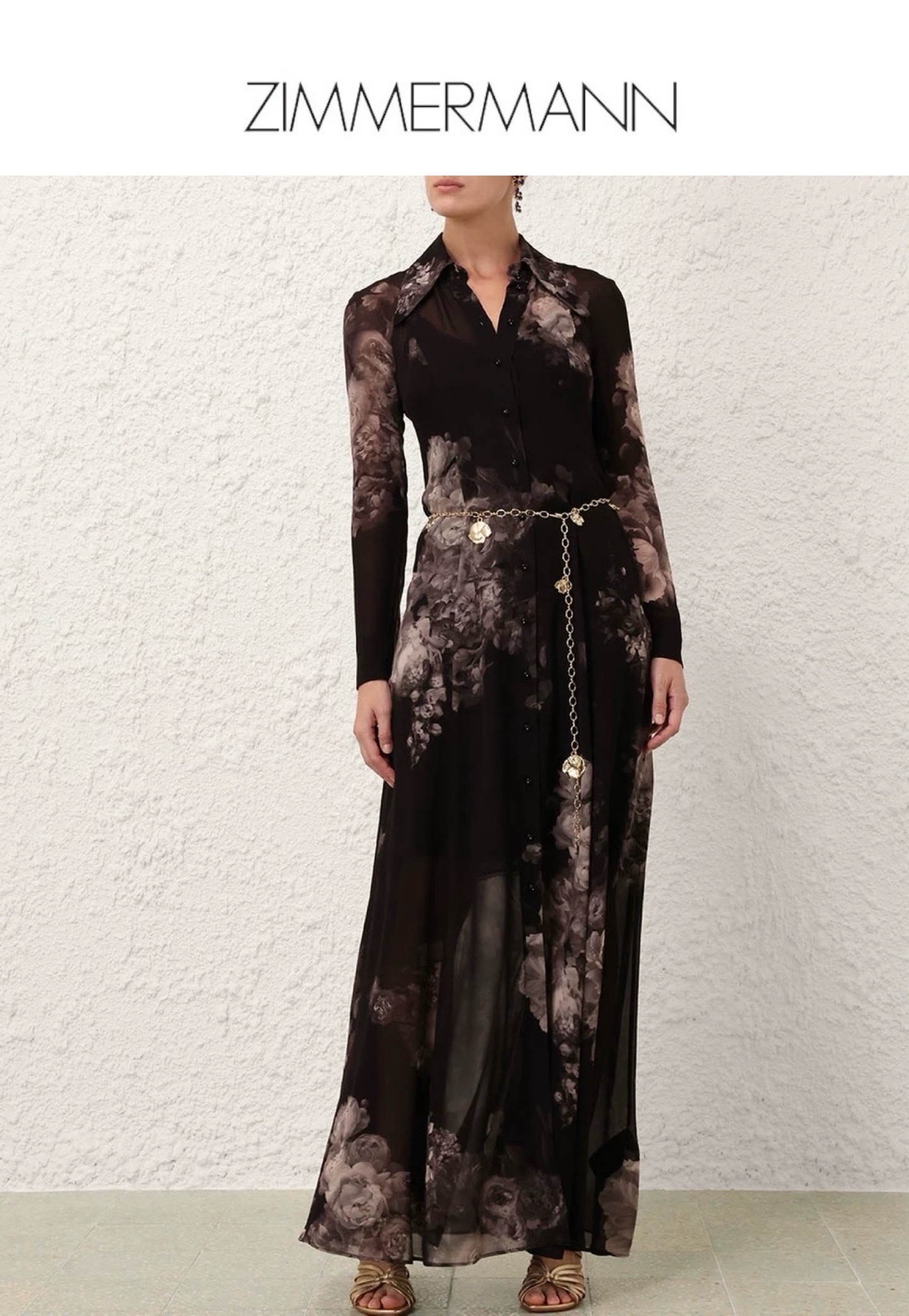 NO:503405,Model number G25091735 ZIMMERMA*N Australia brand High-end custom flower ink printing, single-breasted placket buckle lapel slim long long sleeve dress solid color suspender base skirt two-piece set of streamer bow tie chain belt!  Black, 1.2.3.4/SMLXL (M size bust 92, rotator sleeve length 70, skirt length 144; inner bust 84 high elasticity, length 97 without shoulder straps) hair, skirts, alexander wang19860909款号G25091735 ZIMMERMA*N兹默曼澳洲品牌 高端定制花朵水墨印花、单排扣门襟系扣翻领修身显瘦长款长袖连衣裙纯色吊带打底裙两件套飘带领结链条腰带！黑色,1.2.3.4/SMLXL（M码胸围92,连肩袖长70,裙长144；内搭胸围84高弹力,长度97不含肩带）发,,skirts,alexander wang,Women's clothing