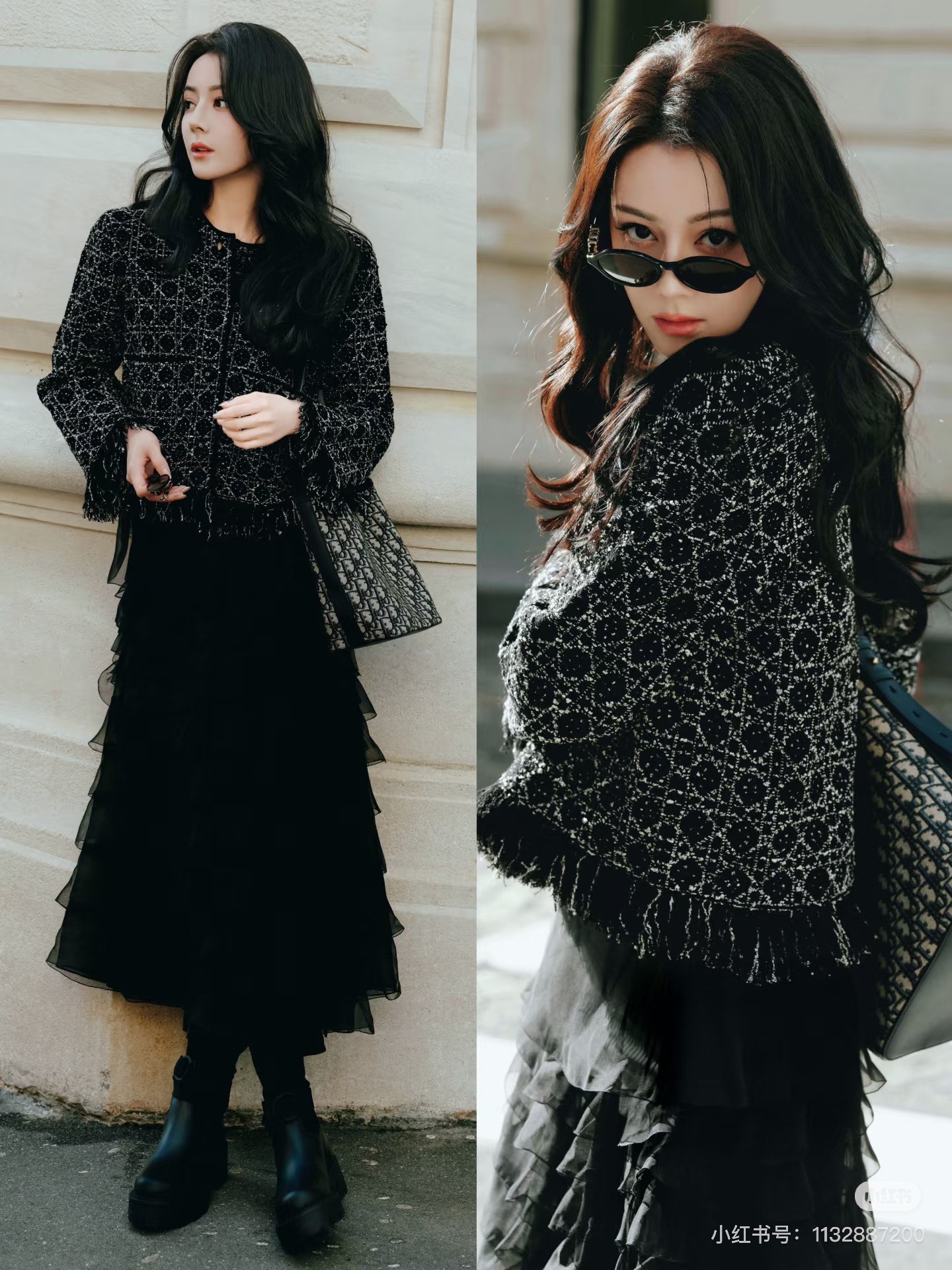 NO:606602,Style number G25111843 Dio* new model is available for winter!  High-end custom-made contrasting yarn Teng plaid woven CD button round neck long-sleeved short fringe edge knitted cardigan jacket top!  Black, (M size shoulder width 37, bust 98, sleeve length 62, dress length 56) hair, dior, jackets & coats, alexander wang19860909款号G25111843 Dio*新款冬季上新！高端定制撞色纱线腾格纹编织CD纽扣圆领长袖短款流苏边针织开衫外套上衣！黑色,（M码肩宽37,胸围98,袖长62,衣长56）发,,dior,jackets & coats,alexander wang,Women's clothing