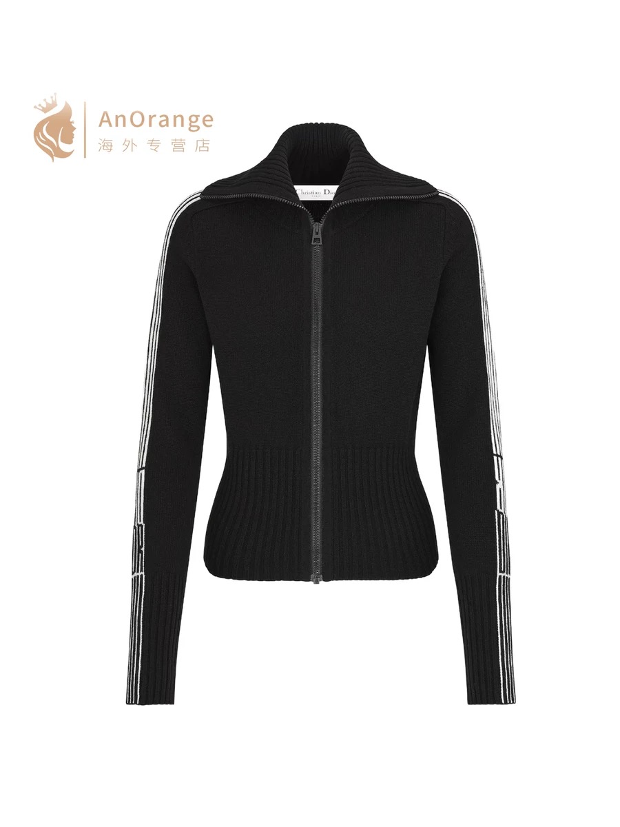 NO:610275,Model No. G25112284 Dio* new high-end customized wool yarn fabric, CD zipper placket, contrasting stripes, navy collar, fashionable age-reducing slim fit knitted cardigan top!  Black, 36.38.40 (size 38 bust 92, sleeve length 55, dress length 52) hair, dior, alexander wang19860909款号G25112284 Dio*新款 高端定制羊毛纱线面料、CD拉链门襟撞色条纹海军领时尚减龄修身显瘦针织开衫上衣！黑色,36.38.40（38码胸围92,袖长55,衣长52）发,,dior,alexander wang,Women's clothing