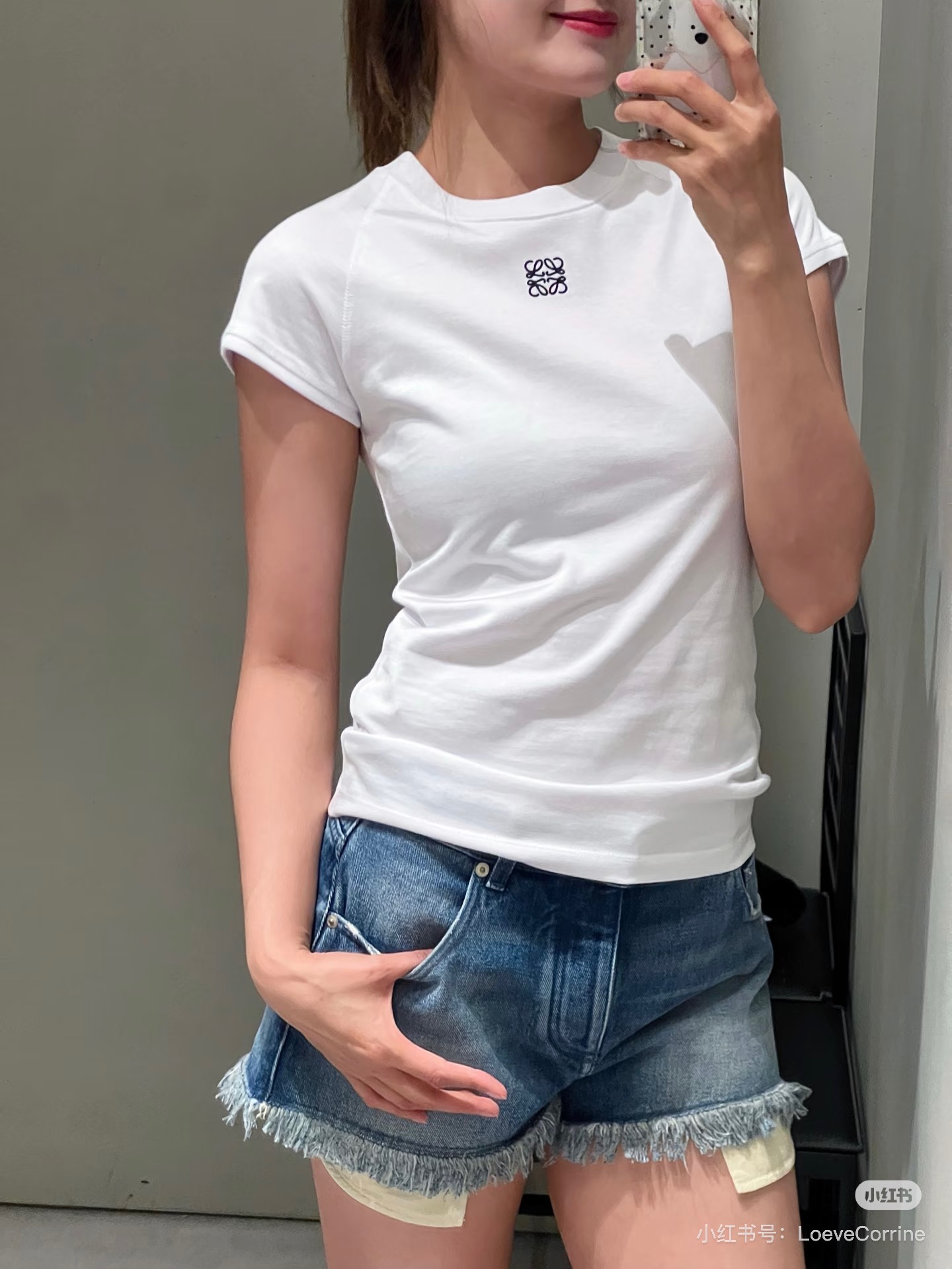 款号G LOEW*新款 高版本✔️精选优质棉面料、胸前刺绣logo徽标螺纹袖口小版型修身显瘦短袖t恤上衣
