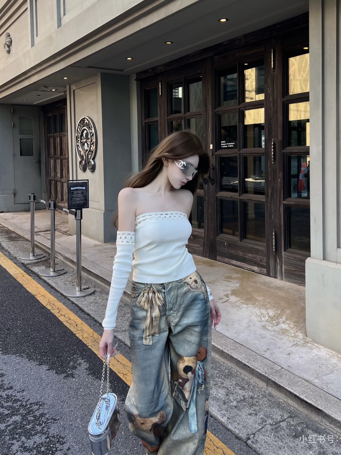 NO:656387,Model No. G25121035 AcneStud*ios new high-end customized washed denim cotton 3D printed cartoon cute bear, single-breasted placket with letter logo hardware accessories, fashionable and Western street style loose straight wide-leg jeans!  26-27-28-29 (size 29, waist size 74, non-elastic, pants length 107/waist size ±2) hair,,acne studios,jeans,alexander wang19860909款号G25121035 AcneStud*ios新款 高端定制洗水牛仔棉3D打印图案卡通可爱小熊、采用字母logo五金配件单排扣门襟、时髦洋气街头风宽松直筒阔腿牛仔裤！26-27-28-29（29码腰围74无弹力,裤长107/腰围±2）发,,acne studios,jeans,alexander wang,Women's clothing