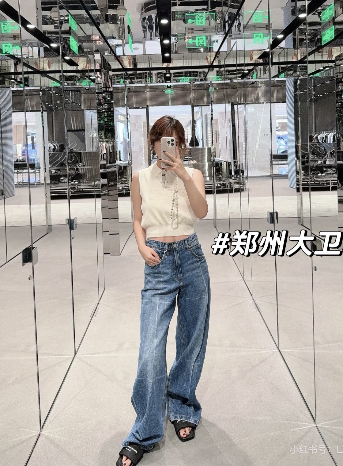 款号G Alexander Wan*大王家新款 高端定制洗水牛仔棉、字母logo五金配件渐变晕染格纹时尚