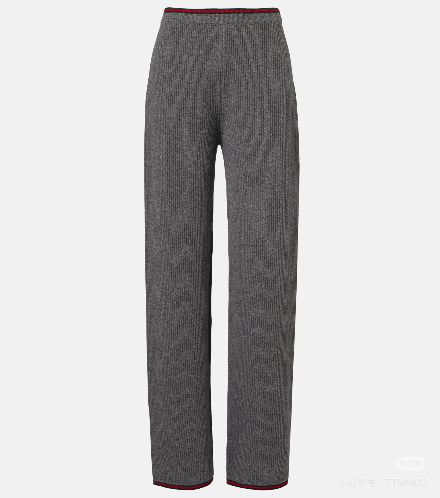 NO:661029,Model No. G25121539 GUCC* new model, high-end customized wool blended yarn fabric, simple and fashionable knitted wide-leg trousers with dark green and red striped edges!  Gray, 36.38.40 (size 38 waist 58 elastic, trouser length 104) pants, Maxmara-clothing, gucci,  19860909款号G25121539 GUCC*新款 高端定制羊毛混纺纱线面料、墨绿红条纹边简约时尚针织阔腿裤长裤！灰色,36.38.40（38码腰围58可松紧,裤长104）裤子,麦丝玛拉-服装,gucci, ,Women's clothing