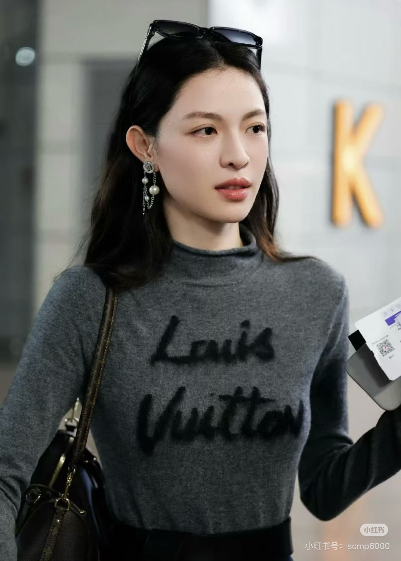 款号G LOUIS*驴家LV新款 高端定制100%羊毛纱线面料、字母logo提花拉毛工艺卷边设计修身显瘦