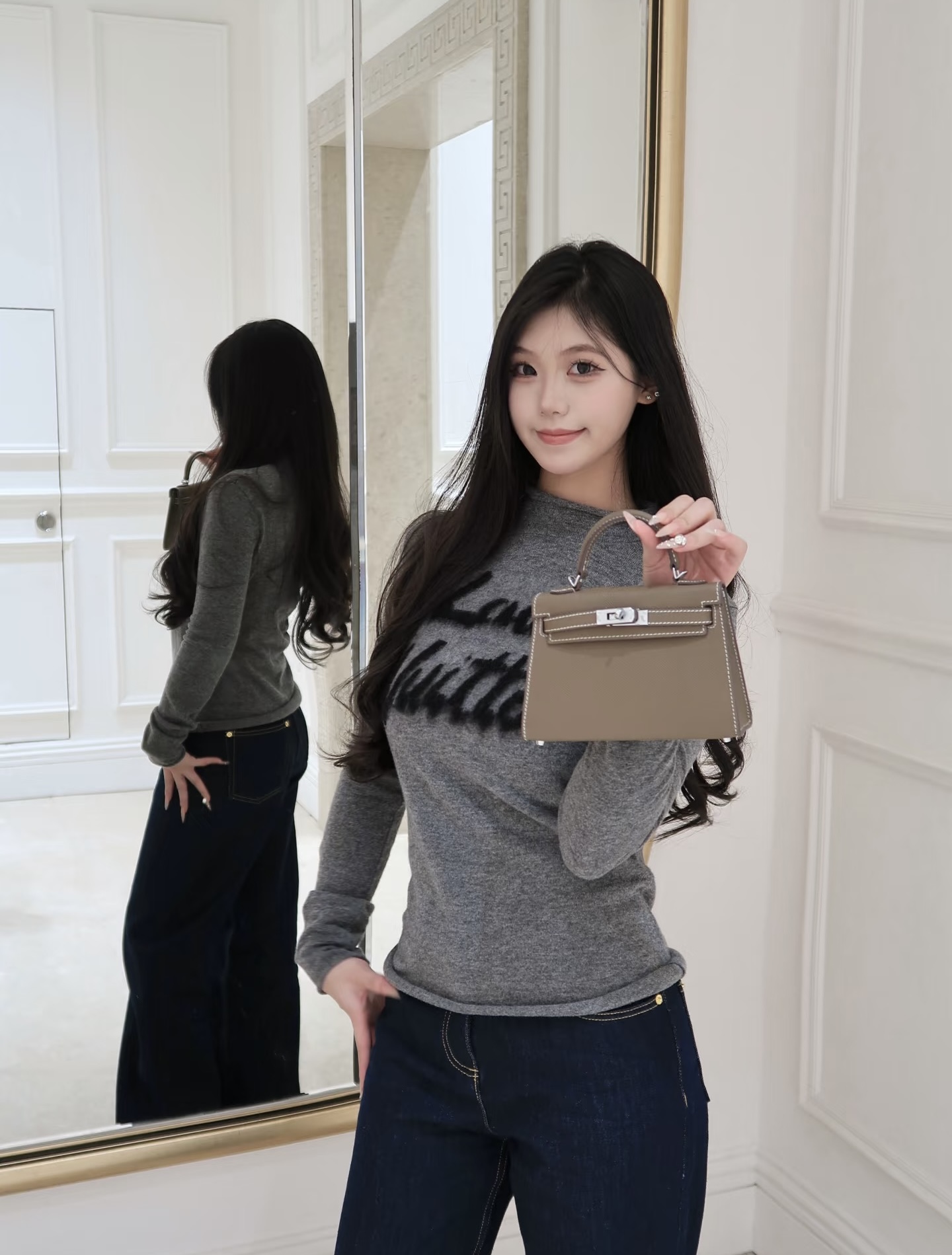 款号G LOUIS*驴家LV新款 高端定制100%羊毛纱线面料、字母logo提花拉毛工艺卷边设计修身显瘦