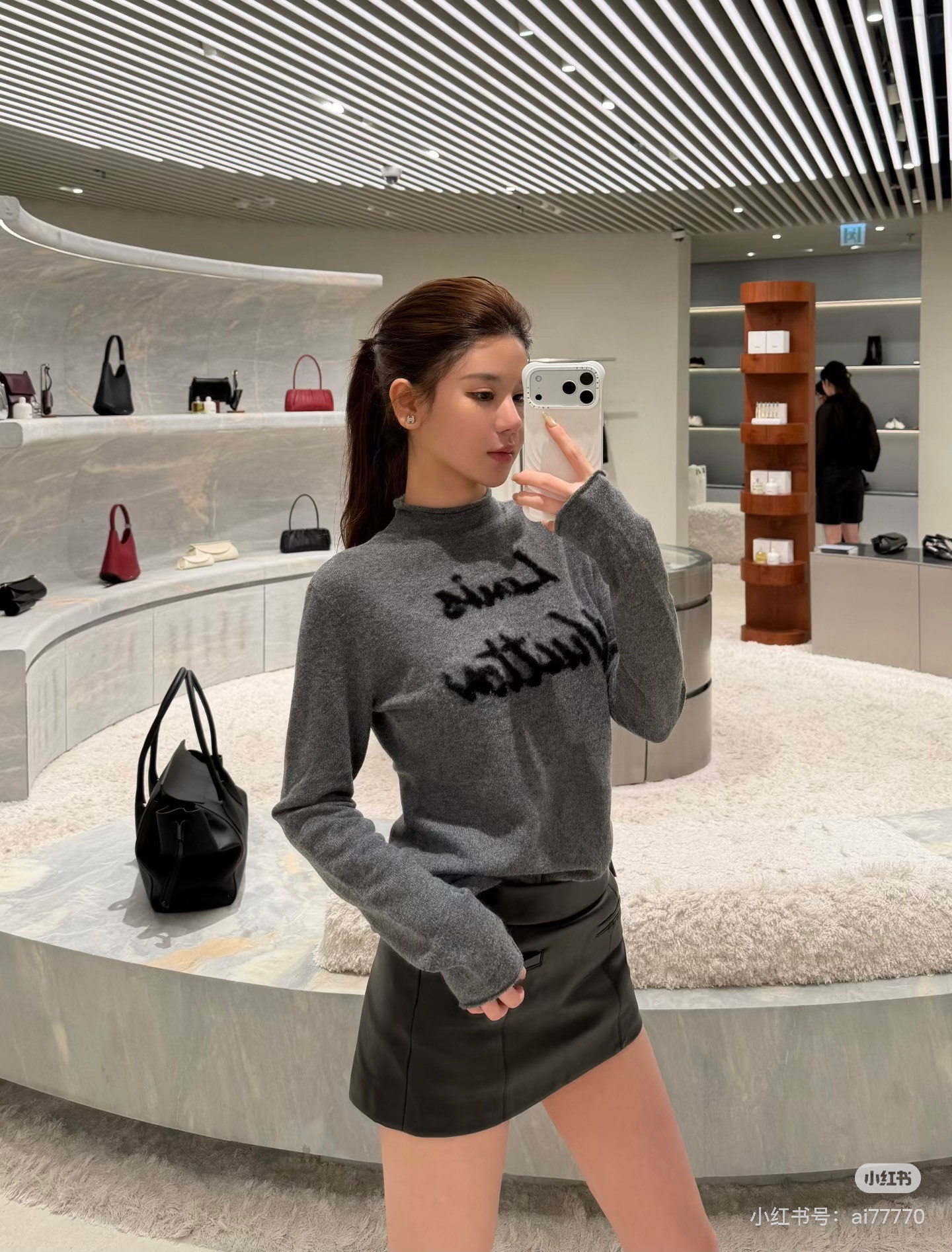 款号G LOUIS*驴家LV新款 高端定制100%羊毛纱线面料、字母logo提花拉毛工艺卷边设计修身显瘦