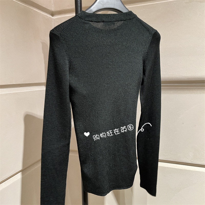 款号G BURBERR*新款 高端定制B家经典骑士战马图案字母logo徽标修身显瘦圆领长袖弹力针织衫上衣