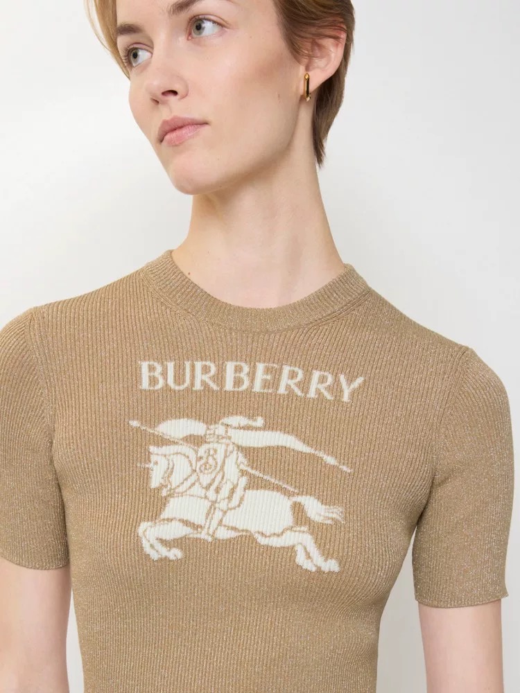 款号G BURBERR*新款 高端定制B家经典骑士战马图案字母logo徽标修身显瘦圆领长袖弹力针织衫上衣