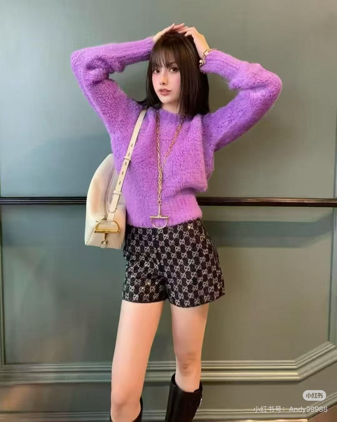 NO:685522,Style No. G25122532 GUCC* new model, high version, high-quality customized glitter silk blended all-over GG high-temperature hot-drilling process, fashionable and versatile high-waisted shorts!  Black, (S size waist 64, pants length 32) shorts,,gucci,shorts,19860909款号G25122532 GUCC*新款 高版本精品定制闪丝混纺通体GG高温烫钻工艺、时尚百搭高腰短裤！黑色,（S码腰围64,裤长32）短裤,,gucci,shorts,,Women's clothing