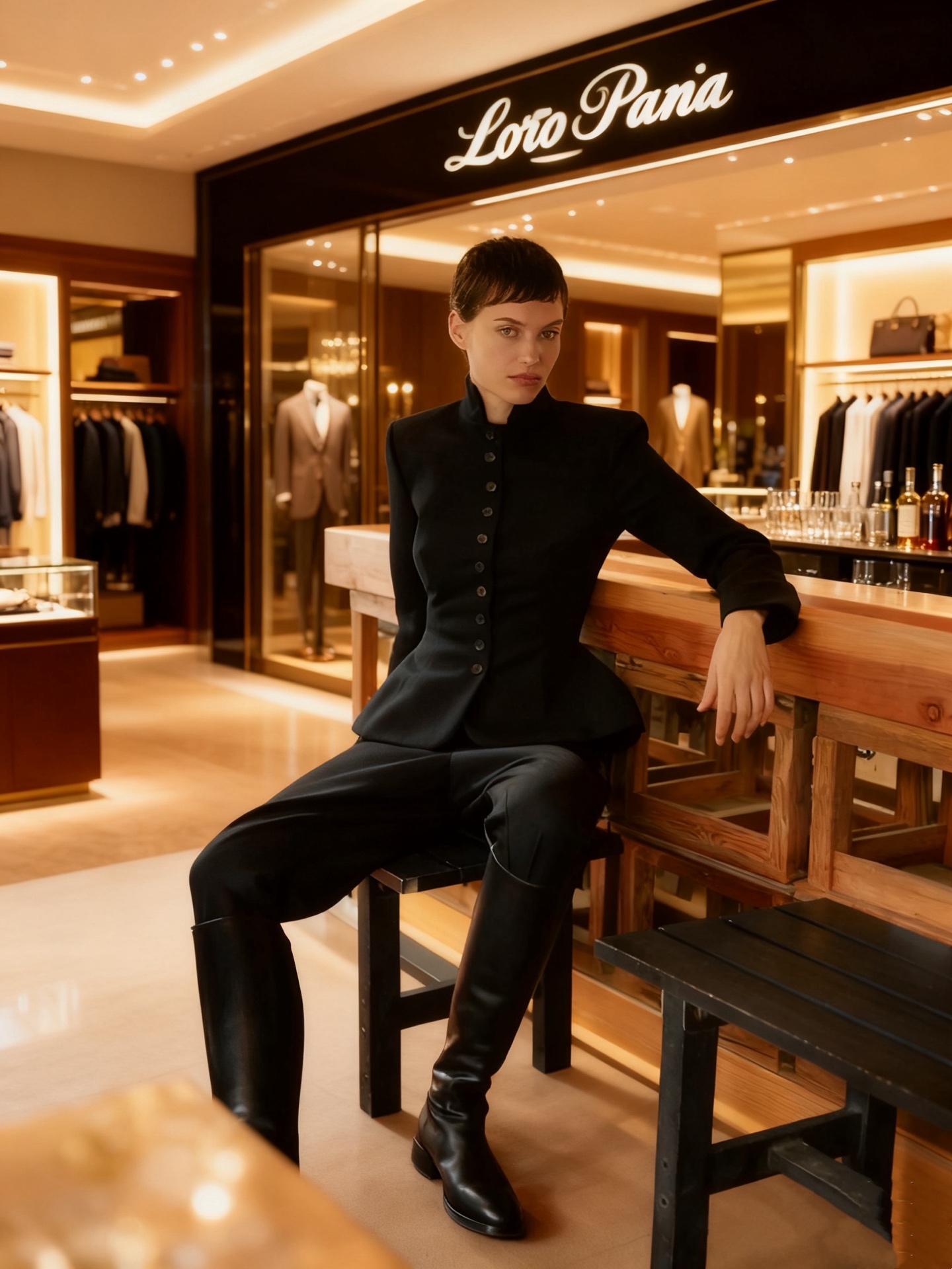 NO:697008,Style number G26010643 Loro Pian*a’s new LP high-end boutique customized version is crisp and stylish!  Handsome equestrian single-breasted jacket with umbrella hem design and super slimming stand-up collar!  Black, (size M shoulder width 38 with shoulder pads, bust 88, sleeve length 58, dress length 54) hair,,loro piana,loro piana,jackets & coats,jackets & coats,19860909款号G26010643 Loro Pian*a新款LP高端精品定制版型挺括有型！帅气马术装单排扣伞摆设计超级显瘦立领夹克外套！黑色, （M码肩宽38有垫肩,胸围88,袖长58,衣长54）发,,loro piana,loro piana,jackets & coats,jackets & coats,,Women's clothing