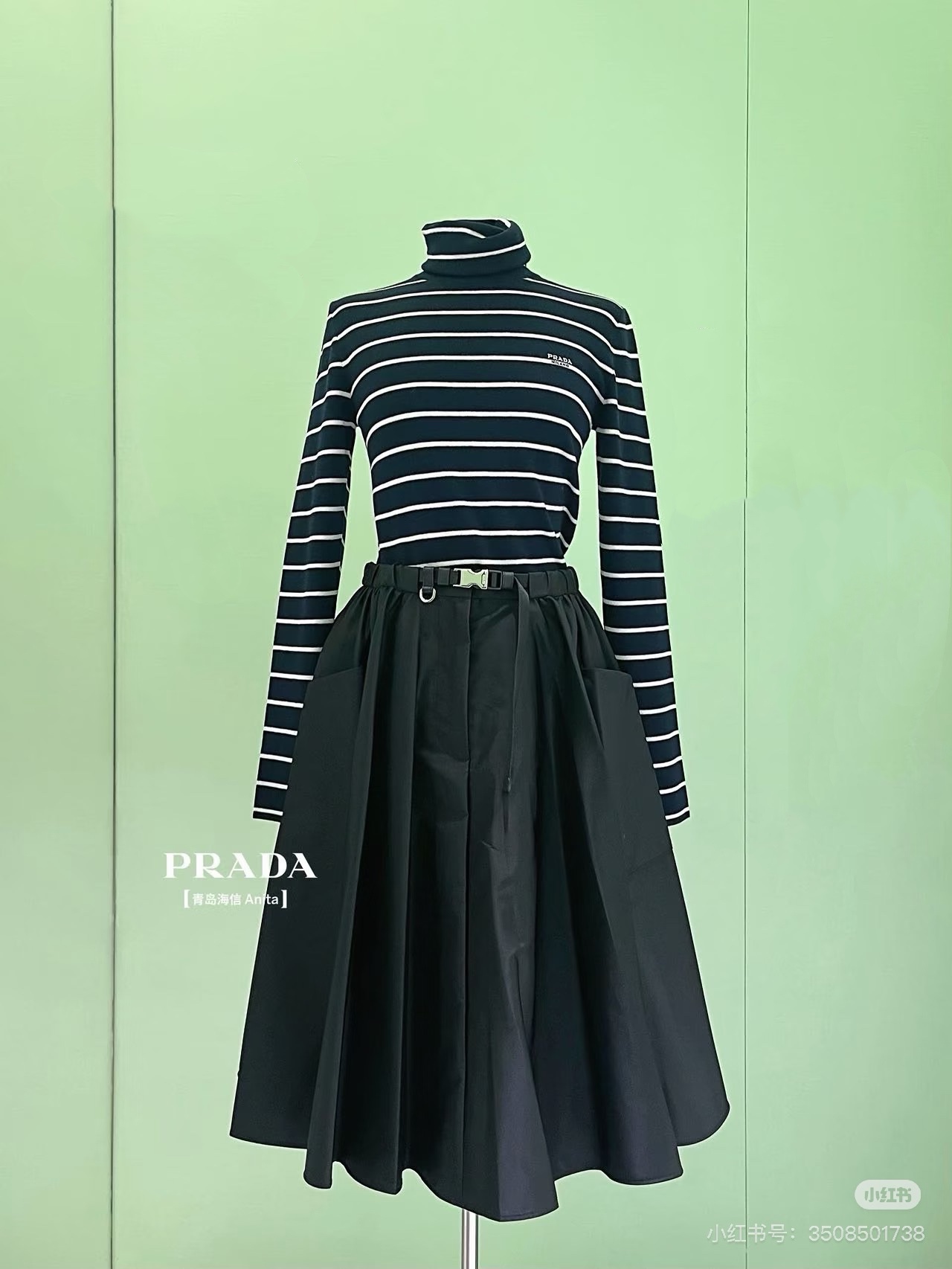 款号G PRAD*A2026年早春新款 高端定制100%羊毛纱线面料柔软亲肤！撞色条纹刺绣字母logo徽