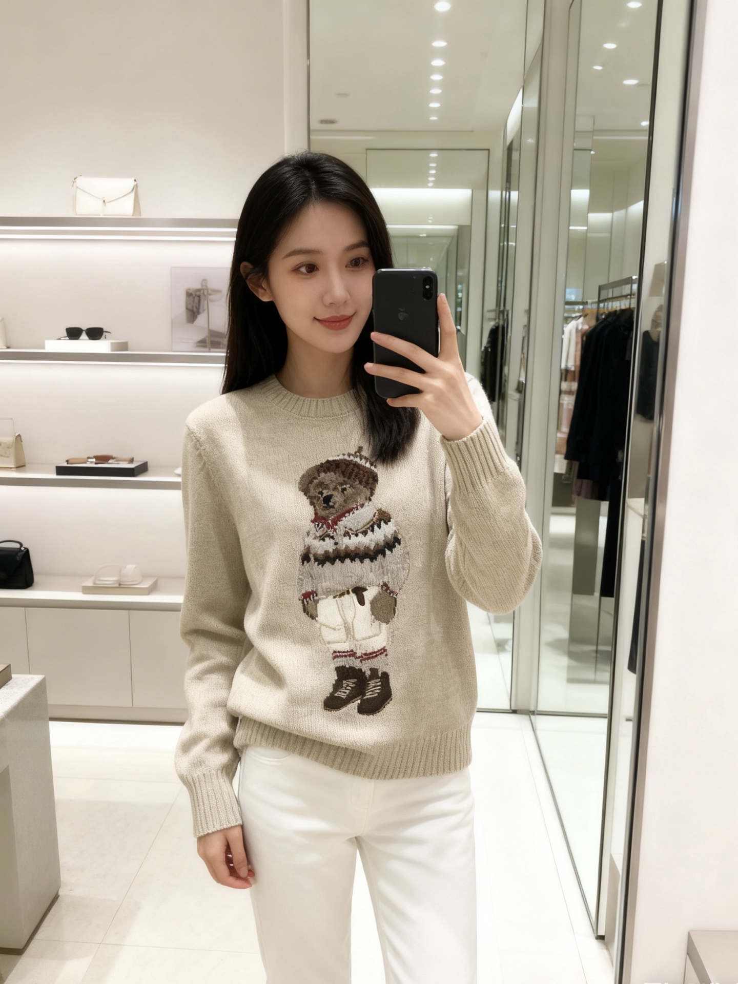 NO:702290,Style number G26011385 Ralph Laure*Raff's RL new Fair Isle sweater with hooded bear RL logo decoration round neck pullover long-sleeved sweater top!  Khaki, (M size shoulder width 37, bust 96, sleeve length 62, dress length 61), women's clothing, loro piana, sweaters, hats,19860909款号G26011385 Ralph Laure*拉夫家RL新款 费尔岛毛衣戴帽小熊RL徽标装饰圆领套头长袖针织衫上衣！卡其色,（M码肩宽37,胸围96,袖长62,衣长61）,女装,loro piana,sweaters,hats,,Women's clothing