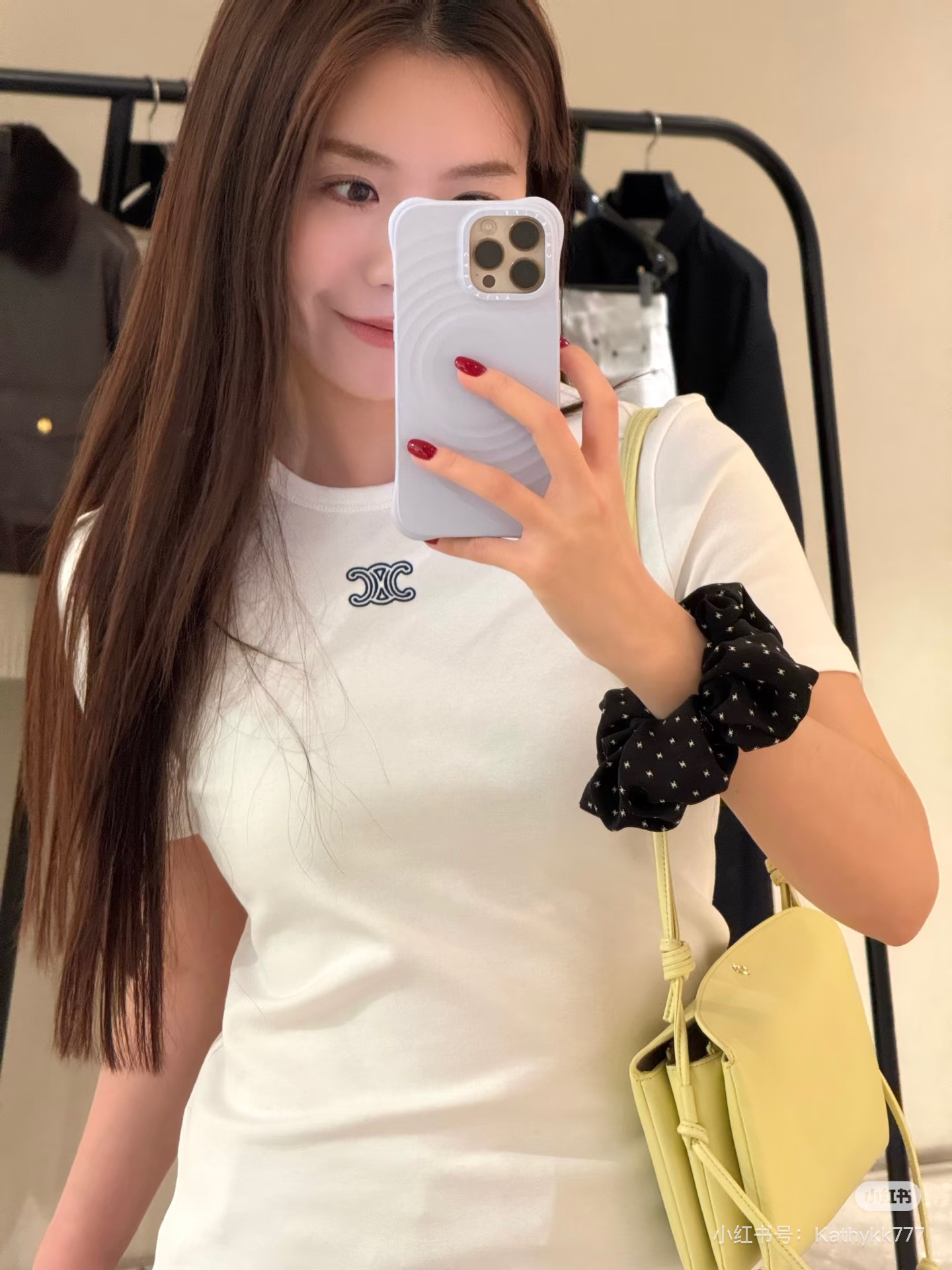 款号G CELIN*思琳新款 高端定制凯旋门logo刺绣徽标简约时尚气质百搭圆领短袖t恤上衣！藏蓝色、白