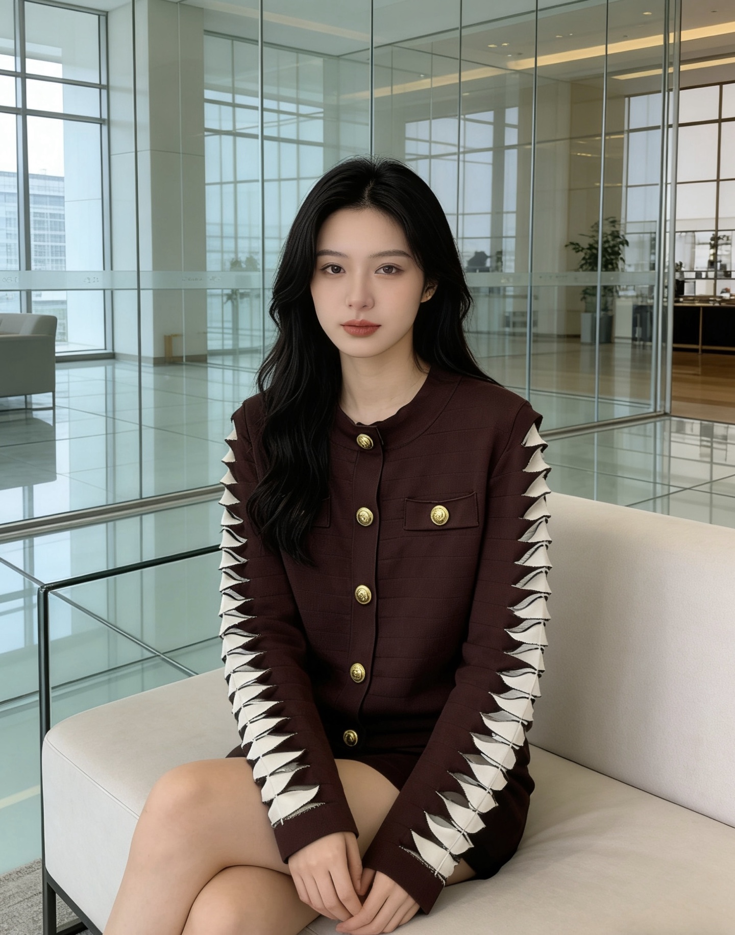 NO:714180,Model No. D26011638 Balmai's latest model, classic lion head button sleeves and personalized design short long-sleeved knitted cardigan top!  Brown, black, (M size shoulder width 37, bust 88, sleeve length 60, dress length 48), Balmain-clothing, balmain, balmain,19860909款号D26011638 Balmai*新款 经典狮子头纽扣袖子个性设计短款长袖针织开衫上衣！咖啡色、黑色、 （M码肩宽37,胸围88,袖长60,衣长48）,巴尔曼-服装,balmain,balmain,,Women's clothing