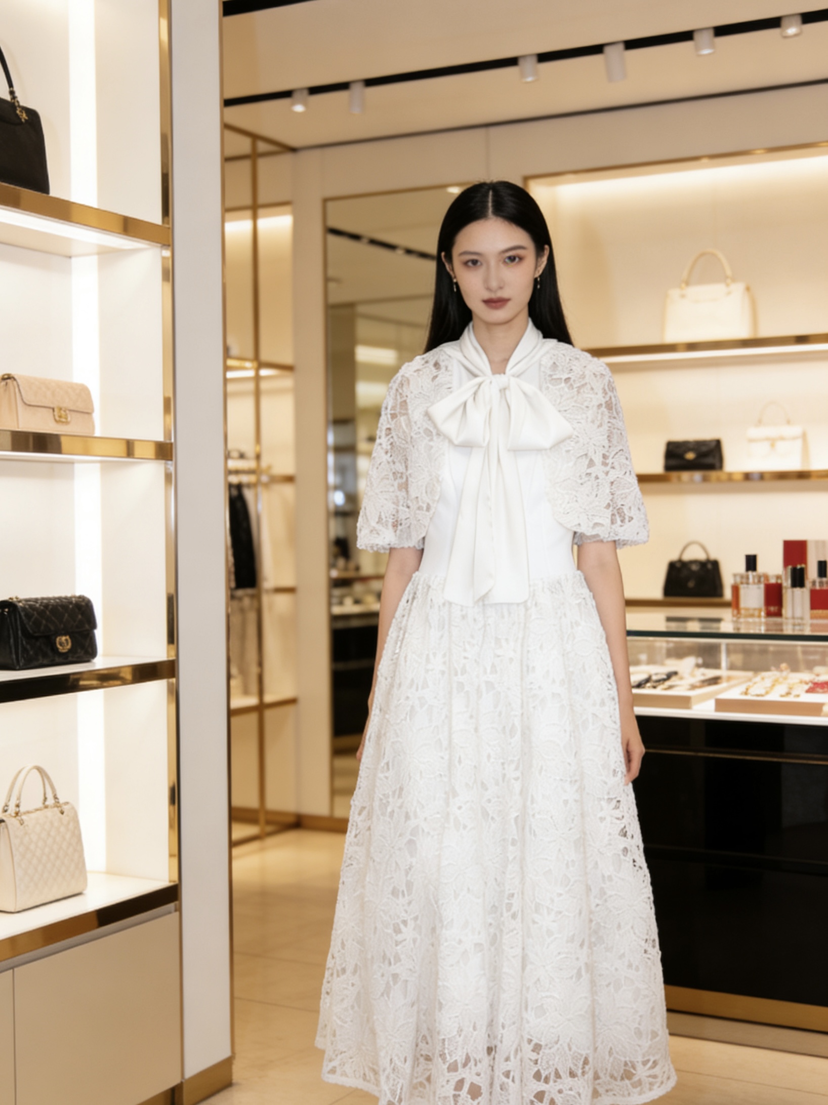 NO:713494,Model No. G26011725 ZIMMERMA*N ZIMMERMA*N Australian brand, high-end customized upper body with cartilage support, hollow hook pattern, water-soluble lace fabric, cape-style bow-knot fluttering collar, oversized skirt long dress!  Black, white, 1.2.3.4/SMLXL (size 2 bust 84, waist 86, sleeve length 47, skirt length 140) hair,,skirts,19860909款号G26011725 ZIMMERMA*N兹默曼澳洲品牌 高端定制上半身做软骨支撑、镂空勾花水溶蕾丝面料斗篷式蝴蝶结飘带领超大裙摆长款连衣裙！黑色、白色、1.2.3.4/SMLXL（2码胸围84,腰围86,袖长47,裙长140）发,,skirts,,Women's clothing