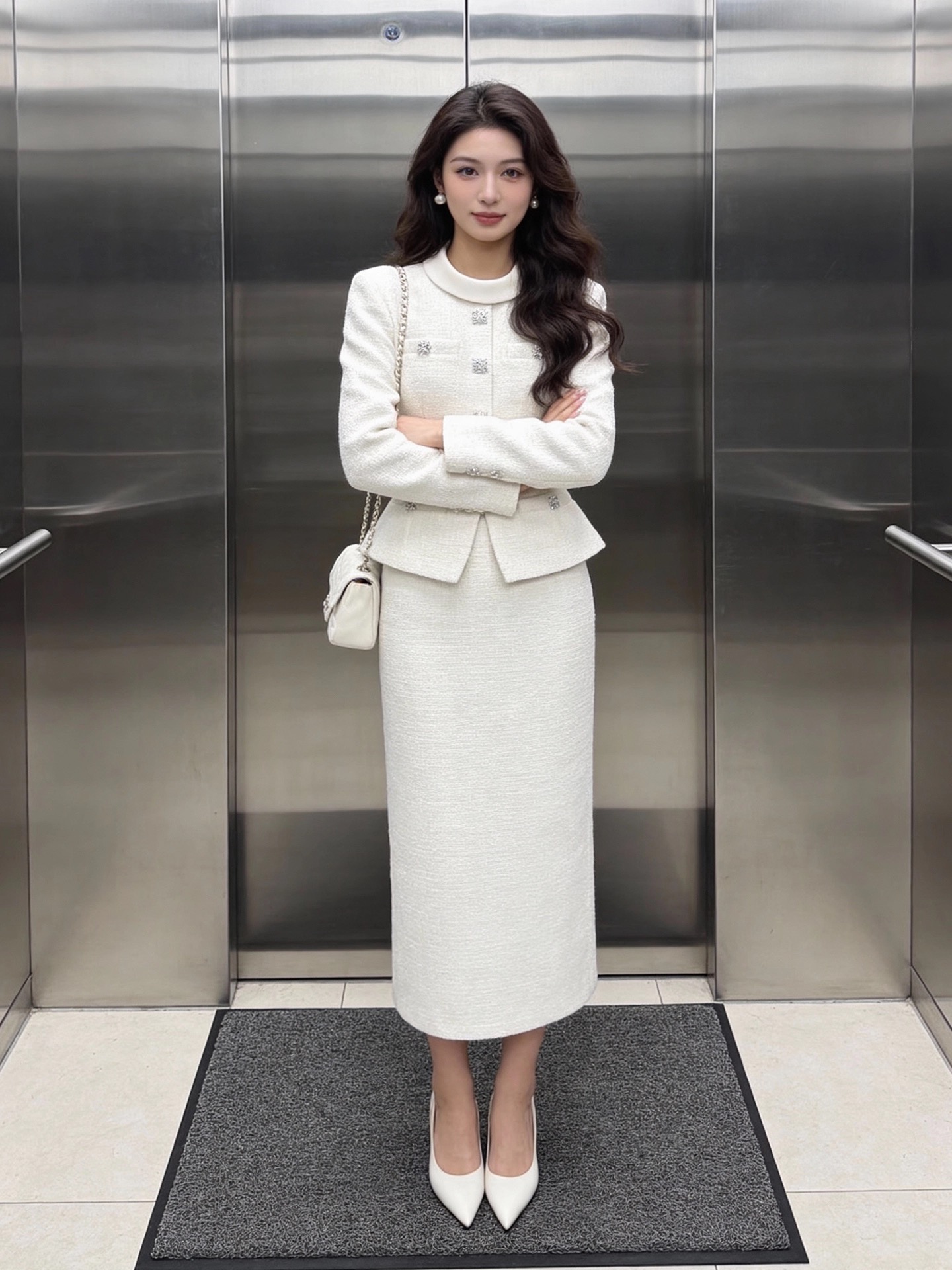 NO:715409,Model No. G26011958 Self-portrai* New model of SP's high-end custom-made quality, luxury diamond-encrusted flower buckle decoration fake two-piece elegant lady's slim long hip-hugging dress!  Apricot color, (M size bust 84～88, waist 70, sleeve length 60, skirt length 126) hair, skirts,19860909款号G26011958 Self-portrai*新款SP家高端定制品质、奢华镶钻花扣装饰假两件气质名媛修身长款包臀连衣裙！杏色, （M码胸围84～88,腰围70,袖长60,裙长126）发,,skirts,,Women's clothing