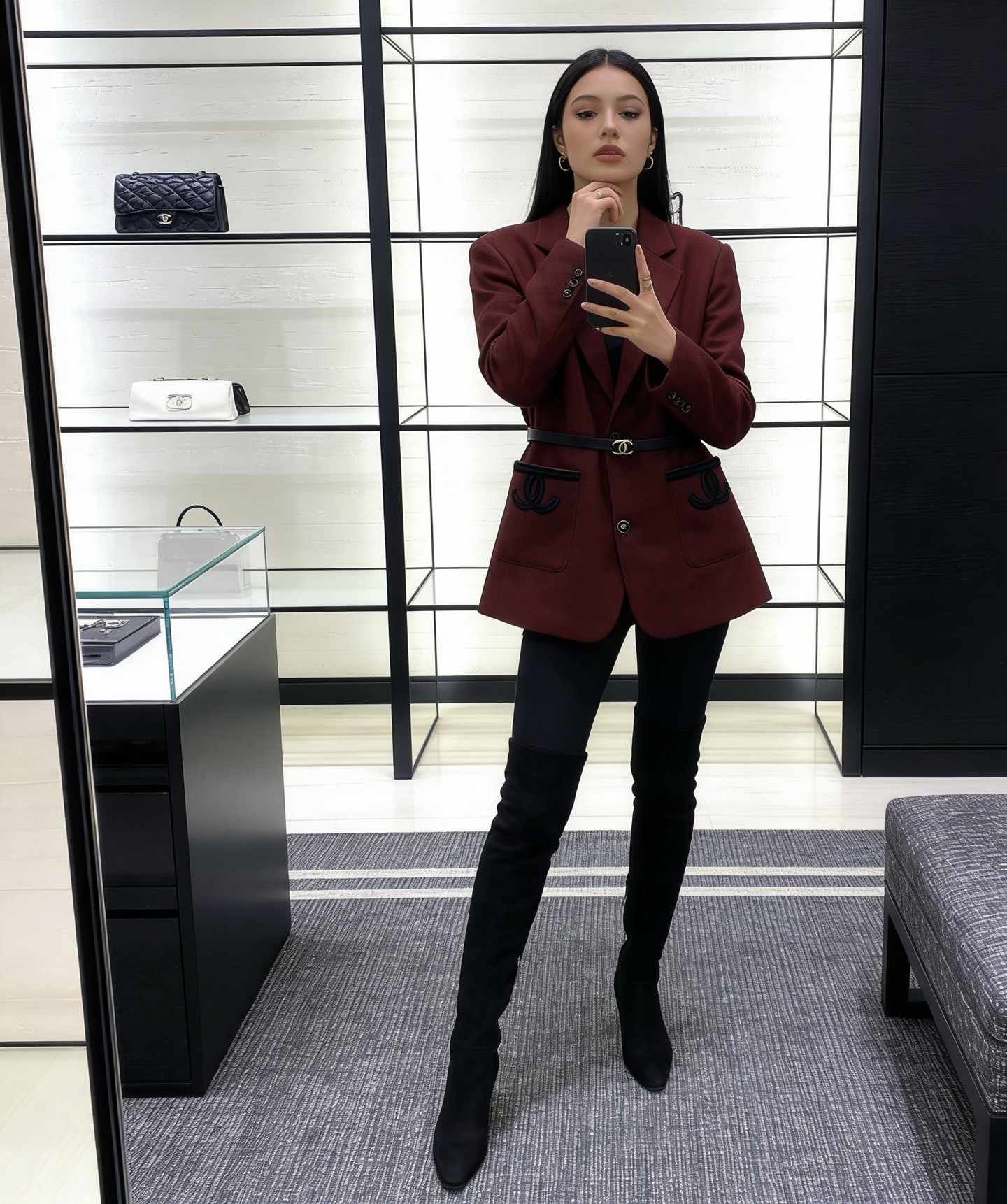 NO:714329,Style number G26012242 Chane* 2026 early spring new style, high-end customized herringbone wool blend fabric, double C pocket decoration, two-button small fragrance style suit jacket with belt!  (S size S shoulder width 40 with shoulder pads, bust 98~102, sleeve length 59, dress length 70), Chanel - clothing, chanel, chanel, jackets & coats, business suit,19860909款号G26012242 Chane*2026年早春新款 高端定制人字纹羊毛混纺面料、双C口袋装饰两粒扣小香风西装外套配腰带！ （S码肩宽40有垫肩,胸围98～102,袖长59,衣长70）,香奈儿-服装,chanel,chanel,jackets & coats,business suit,,Women's clothing