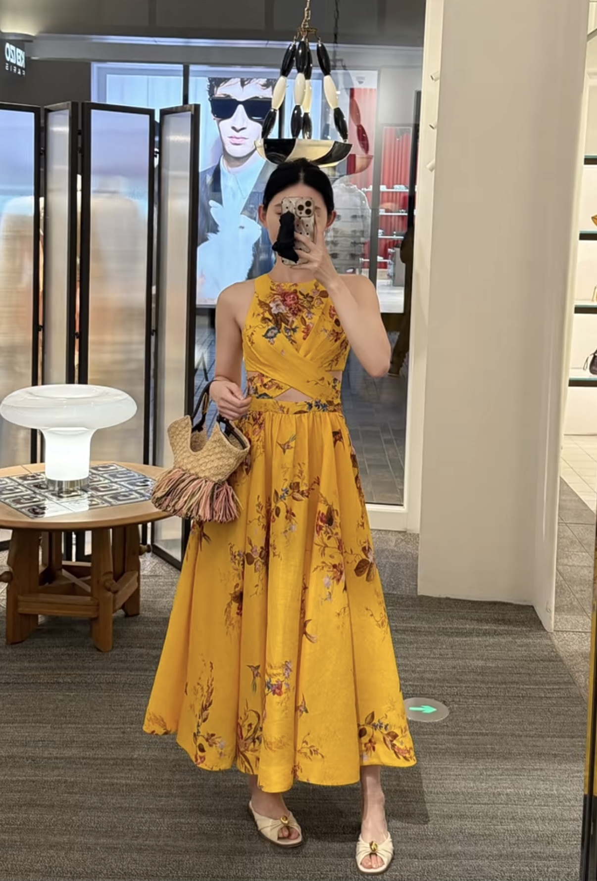 NO:720176,Style No. G26012772 ZIMMERMA*N Australian brand, high-end custom-made cotton and linen blended fabrics with resort-style fashion prints, cross-waist design and large hem long sleeveless dress!  1.2.3.4/SMLXL (size 2 bust 90, waist 74, skirt length 139), Zimmerman-clothing, skirts,19860909款号G26012772 ZIMMERMA*N兹默曼澳洲品牌 高端定制棉麻混纺面料度假风时尚印花、交叉露腰设计拼接大裙摆长款无袖连衣裙！1.2.3.4/SMLXL（2码胸围90,腰围74,裙长139）,兹默曼-服装,skirts,,Women's clothing