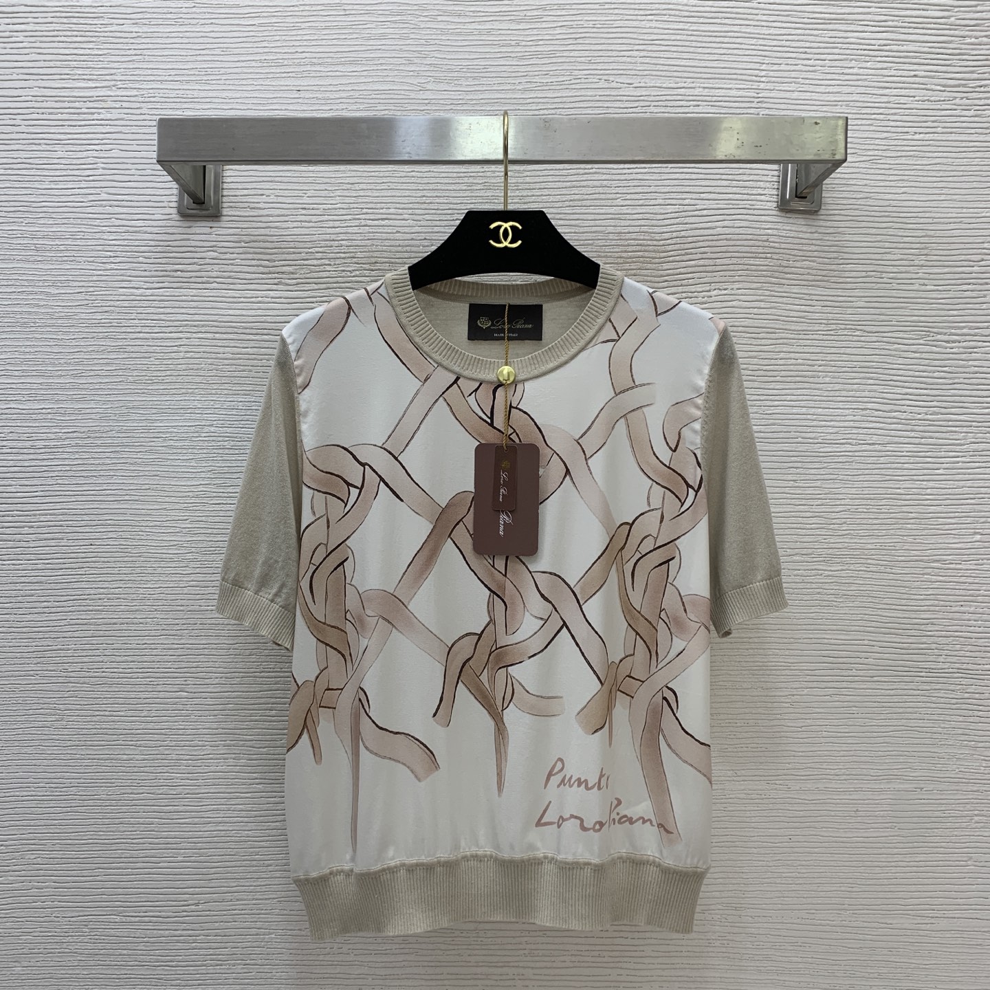 款号G Loro Pian*a新款 LP定制高端精品定制前片19姆米100%真丝斜纹绸拼接后片羊毛天丝针