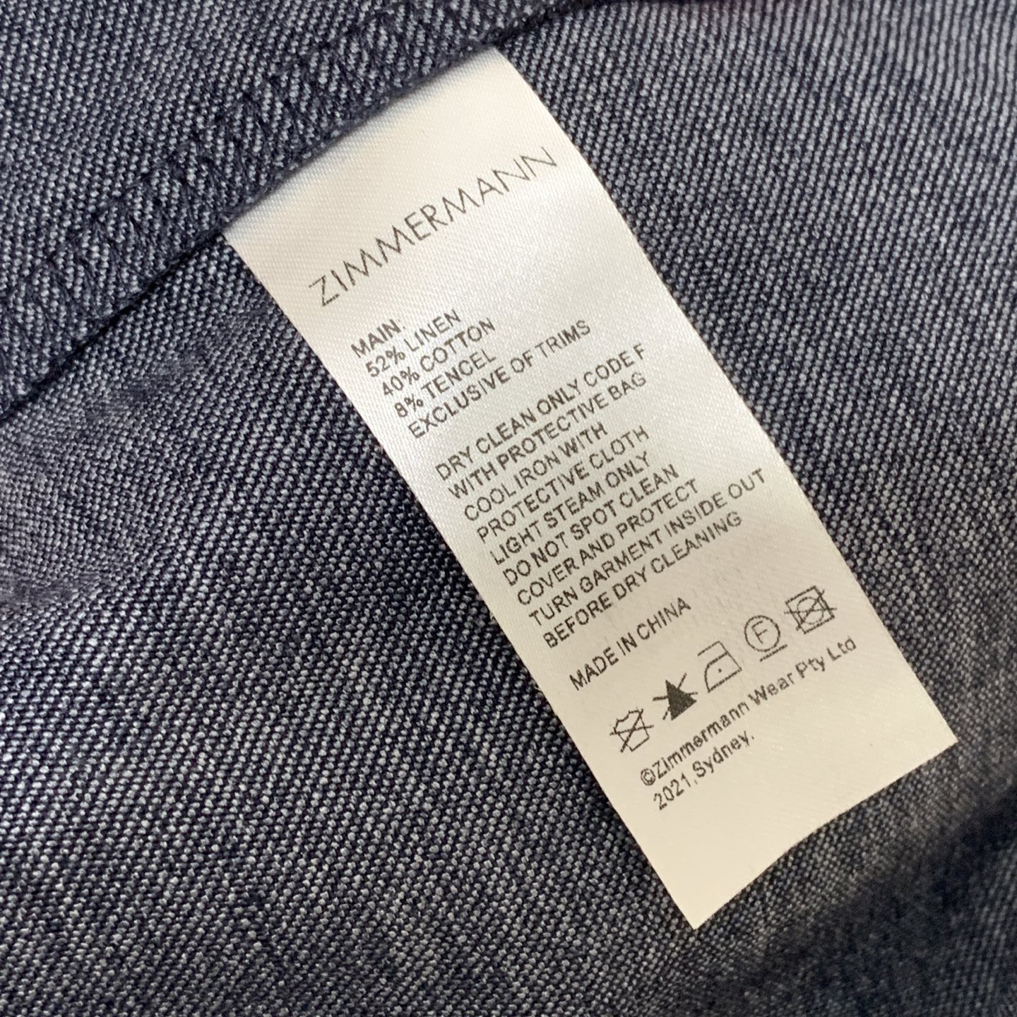 款号D ZIMMERMA*N 兹默曼澳洲品牌定制气质时尚软牛仔两件套装！半排扣门襟宽松百搭立领长袖牛仔上