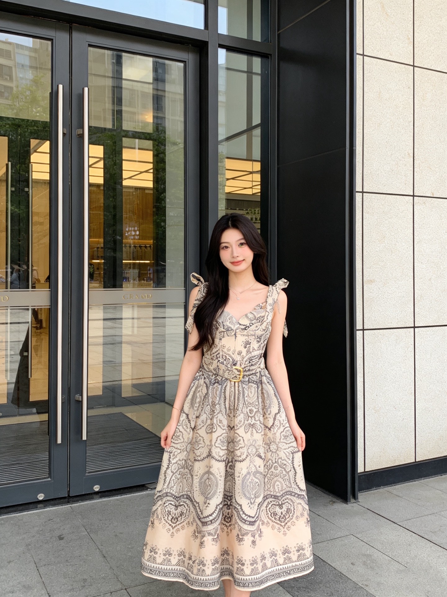 NO:751893,Model No. D26031085 ZIMMERMA*N Australian brand, high-end customized fashionable retro printed bandeau cup design, waist slimming, shoulder straps, bow suspender dress with belt!  1.2.3.4/SMLXL (size 2 bust 80~88, waist 70, skirt length 110),,skirts,19860909款号D26031085 ZIMMERMA*N兹默曼澳洲品牌 高端定制时尚复古印花抹胸罩杯式设计收腰显瘦肩部绑带蝴蝶结吊带连衣裙搭配腰带！1.2.3.4/SMLXL（2码胸围80～88,腰围70,裙长110）,,skirts,,Women's clothing