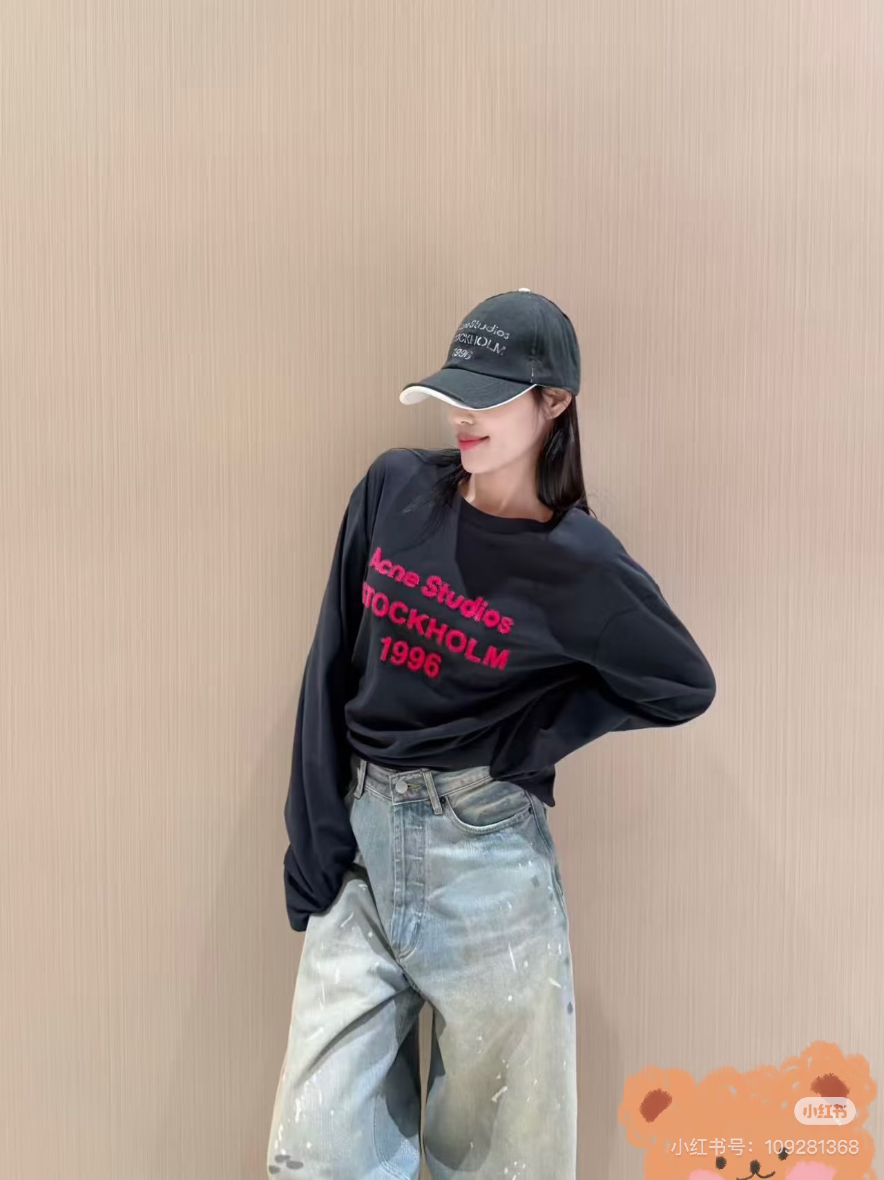 NO:751872,Style number D26031154 AcneStud*ios 2026 spring and summer new style terry velvet embroidered letter logo casual, lazy, loose and fashionable long-sleeved T-shirt top!  Navy blue, white, (M size shoulder width 49, chest 114, sleeve length 55, clothing length 69) batch,,acne studios,tees,t-shirt,19860909款号D26031154 AcneStud*ios 2026年春夏新款 毛巾绒刺绣字母logo徽标休闲慵懒宽松时尚长袖t恤上衣！藏青色、白色、（M码肩宽49,胸围114,袖长55,衣长69）批,,acne studios,tees，t-shirt,,Women's clothing