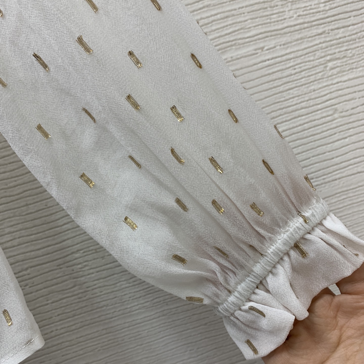 款号G CHANE*L新款 高端定制金线提花荷叶边拼接圆领长袖衬衣！白色、粉色、𝑺 𝑴 𝑳 𝑿𝑳 𝑿𝑿𝑳