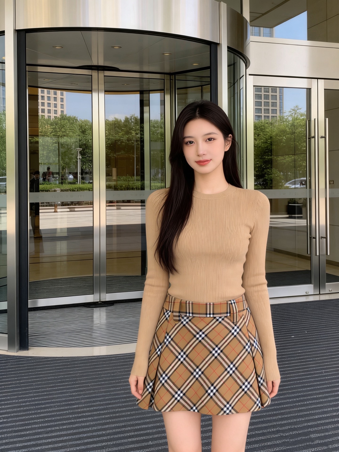 NO:753417,Style No. D26031430 BURBERR*Y early spring new model B's classic plaid pleated design on both sides A-line version high-waist slim short skirt plaid skirt!  (M size waist 66, skirt length 36) batch,,burberry,skirts,19860909款号D26031430 BURBERR*Y早春新款 B家经典格纹两侧压褶设计A字版型高腰显瘦短裙格子半身裙！（M码腰围66,裙长36）批,,burberry,skirts,,Women's clothing