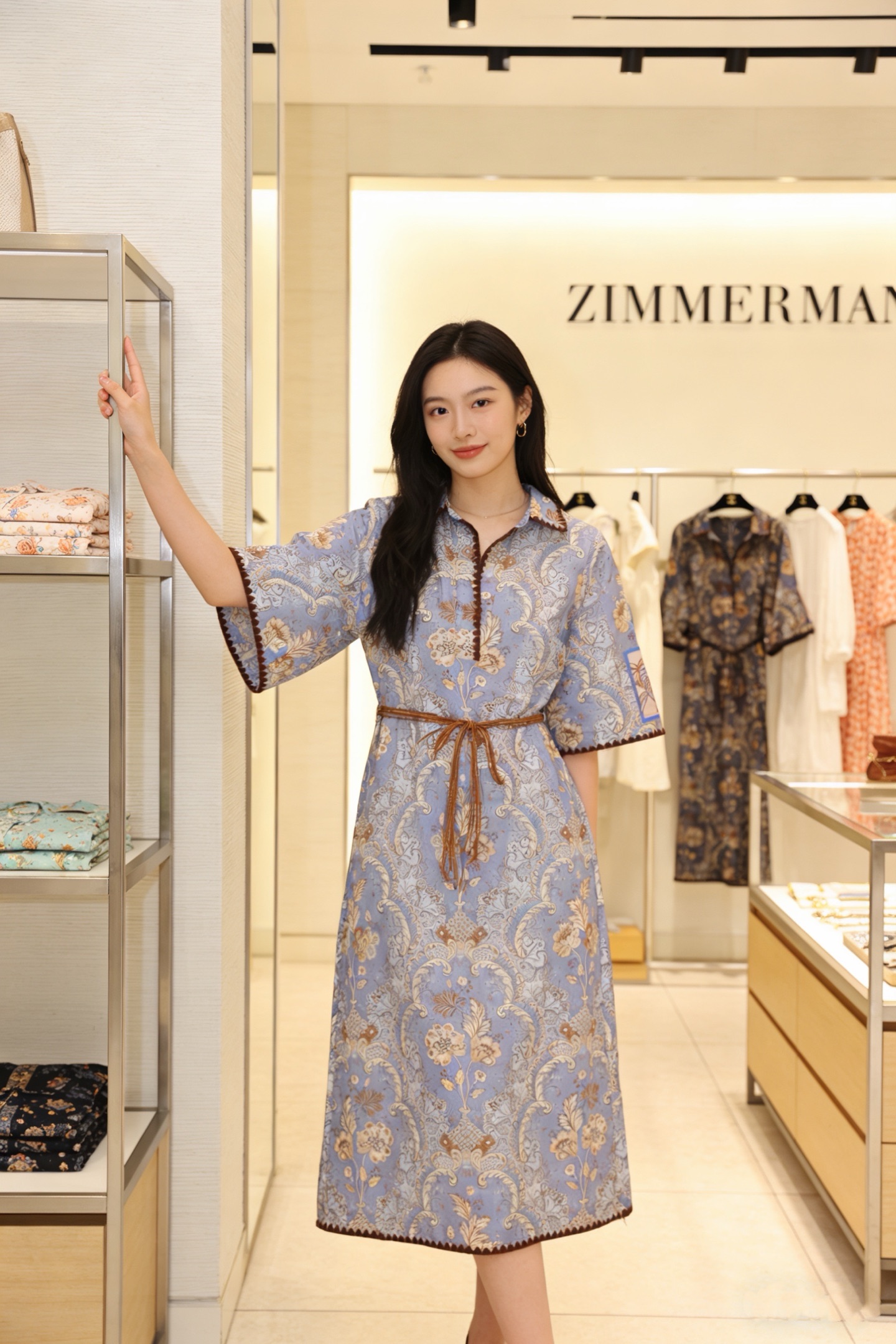 NO:796262,Style No. G26040128 ZIMMERMAN* ZIMMERMAN Australian brand, high-end customized cotton and linen blended fabric, pink bohemian resort style retro print, loose and versatile V-shaped lapel, wide-sleeved short dress, delivery belt!  1.2.3.4/SMLXL (size 2, shoulder width 44, bust 100, sleeve length 39, skirt length 88),,skirts,19860909款号G26040128 ZIMMERMAN*兹默曼澳洲品牌 高端定制棉麻混纺面料、粉色系波西米亚度假风复古印花宽松百搭V字翻领阔袖短款连衣裙配送腰带！1.2.3.4/SMLXL（2码肩宽44,胸围100,袖长39,裙长88）,,skirts,,Women's clothing