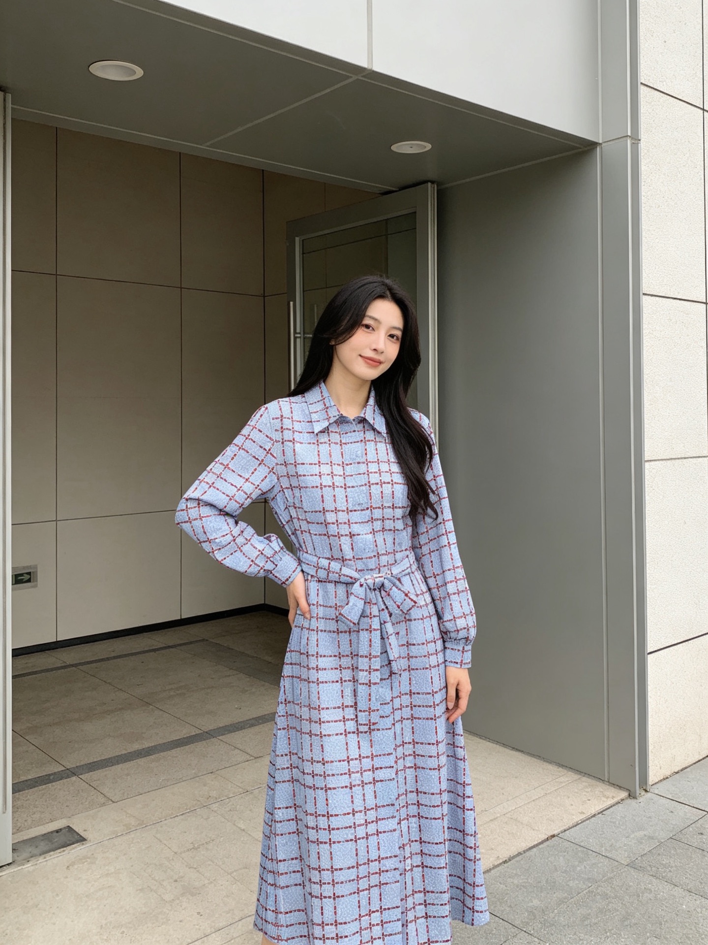 款号D GUCC*新款G家定制字母logo马衔扣印花、宽松时尚单排扣门襟翻领长袖衬衣裙连衣裙！𝑺 𝑴 𝑳