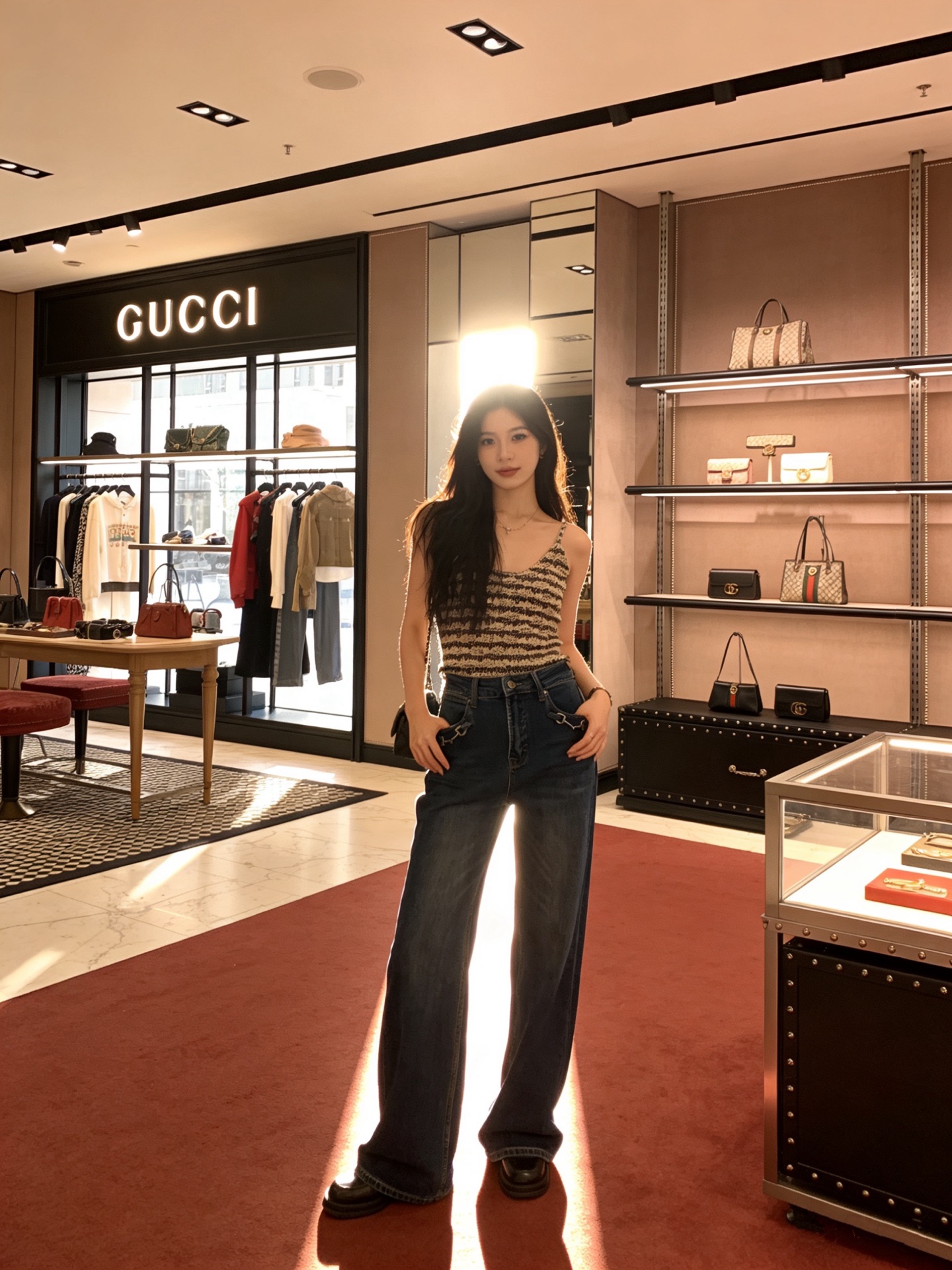 NO:797461,Style number G26040324 GUCC* new custom-made classic horsebit metal accessories, leather logo decoration at the waist, fashionable and versatile straight-leg jeans!  24-25-26-27-28-29-30 (size 27 waist 70 non-elastic, hip 90, pants length 108/waist ±2) batch,,gucci,jeans,19860909款号G26040324 GUCC*新款定制经典马衔扣金属配件腰间皮革徽标装饰时尚百搭直筒牛仔裤！24-25-26-27-28-29-30（27码腰围70无弹力,臀围90,裤长108/腰围±2）批,,gucci,jeans,,Women's clothing