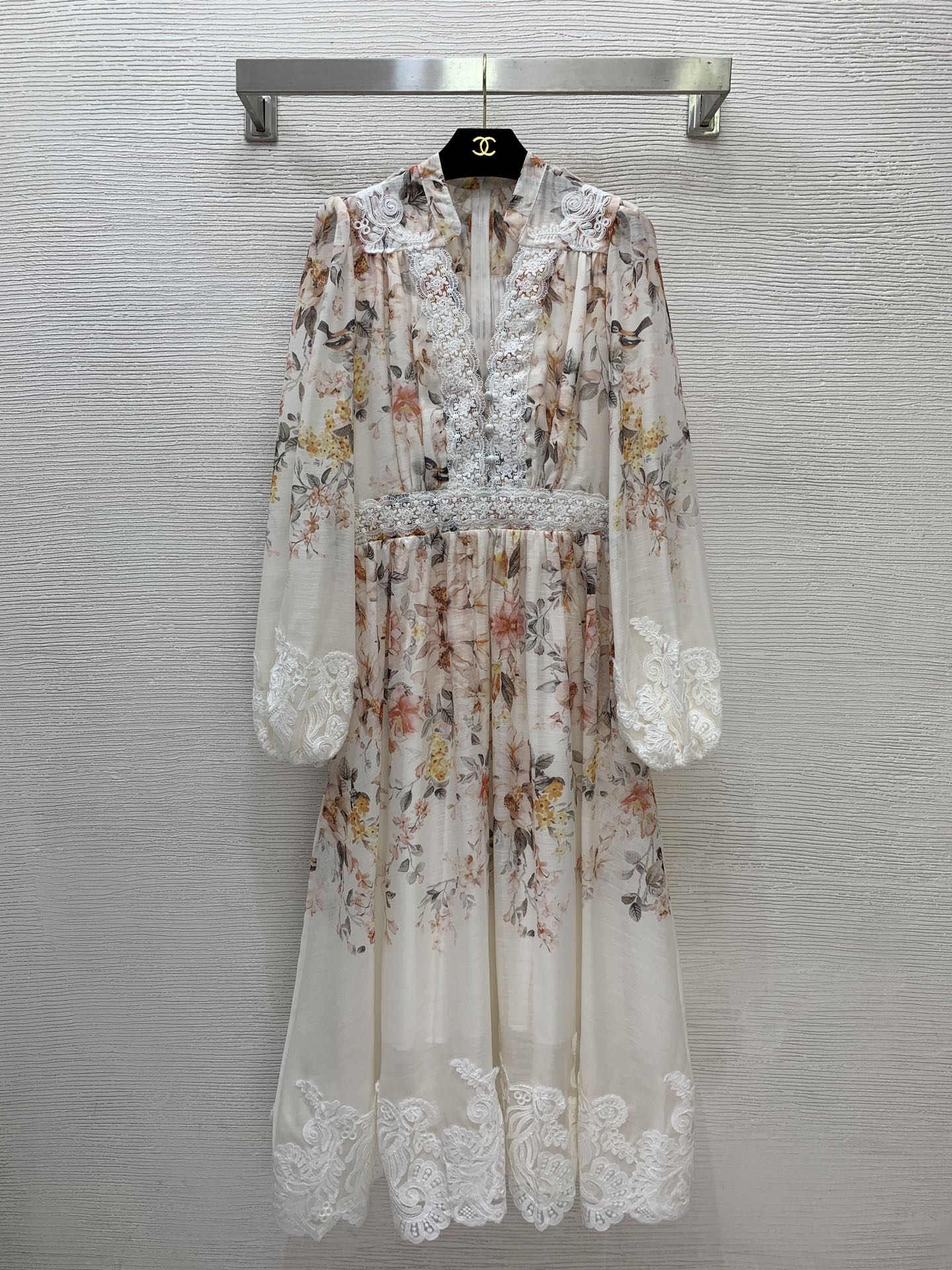 款号G ZIMMERMAN*兹默曼澳洲品牌 高端定制水溶蕾丝拼接鸟儿枝头花朵图案印花三粒扣门襟收腰显瘦大