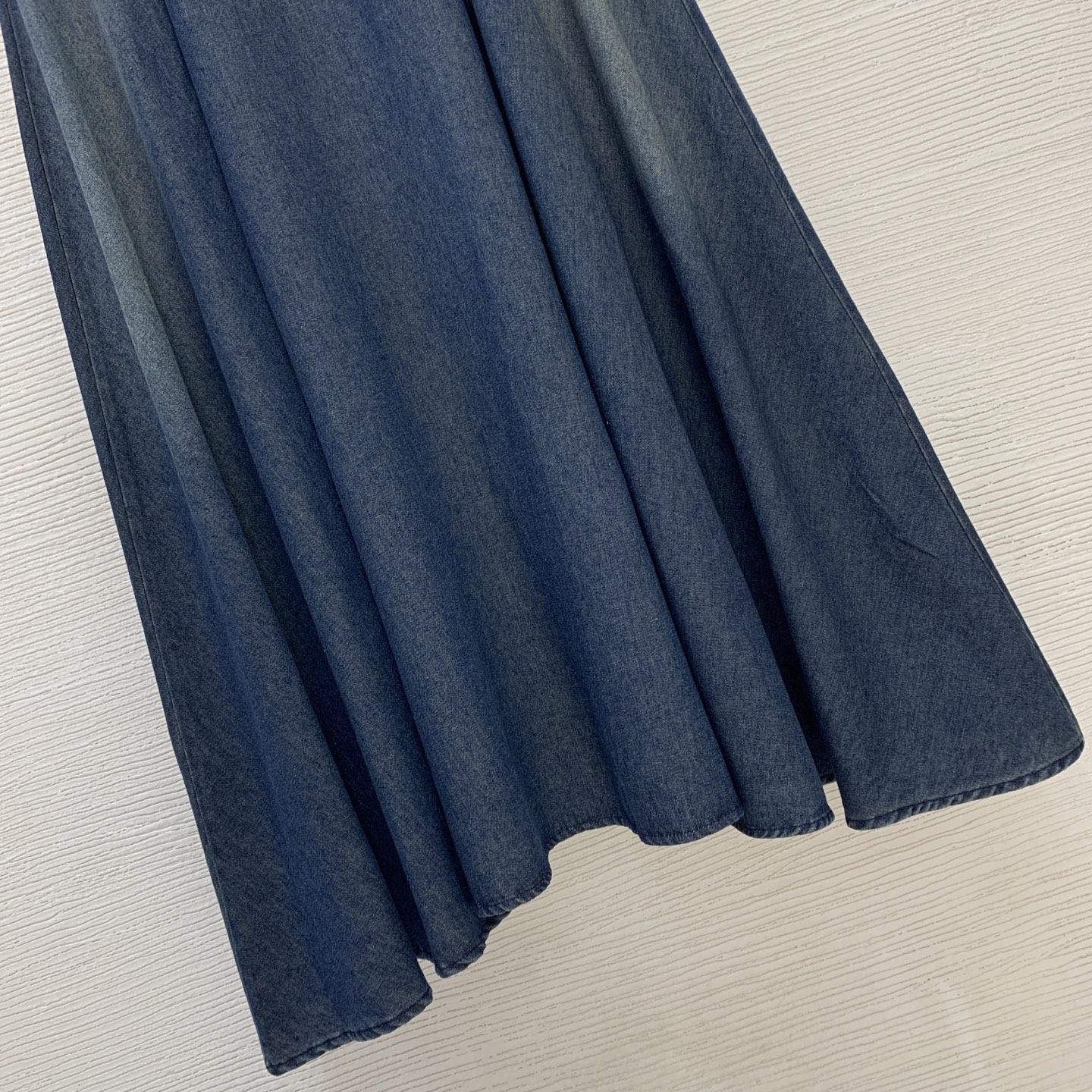 Dior Vintage  Denim Back Tie Flared Maxi Skirt