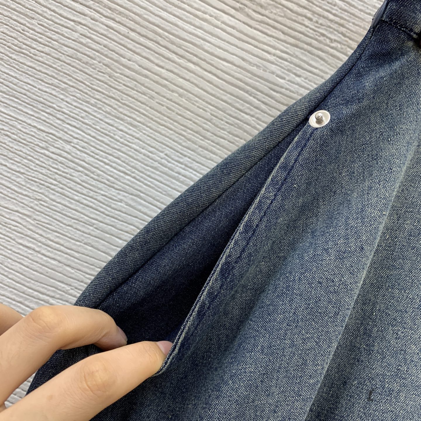 Dior Vintage  Denim Back Tie Flared Maxi Skirt