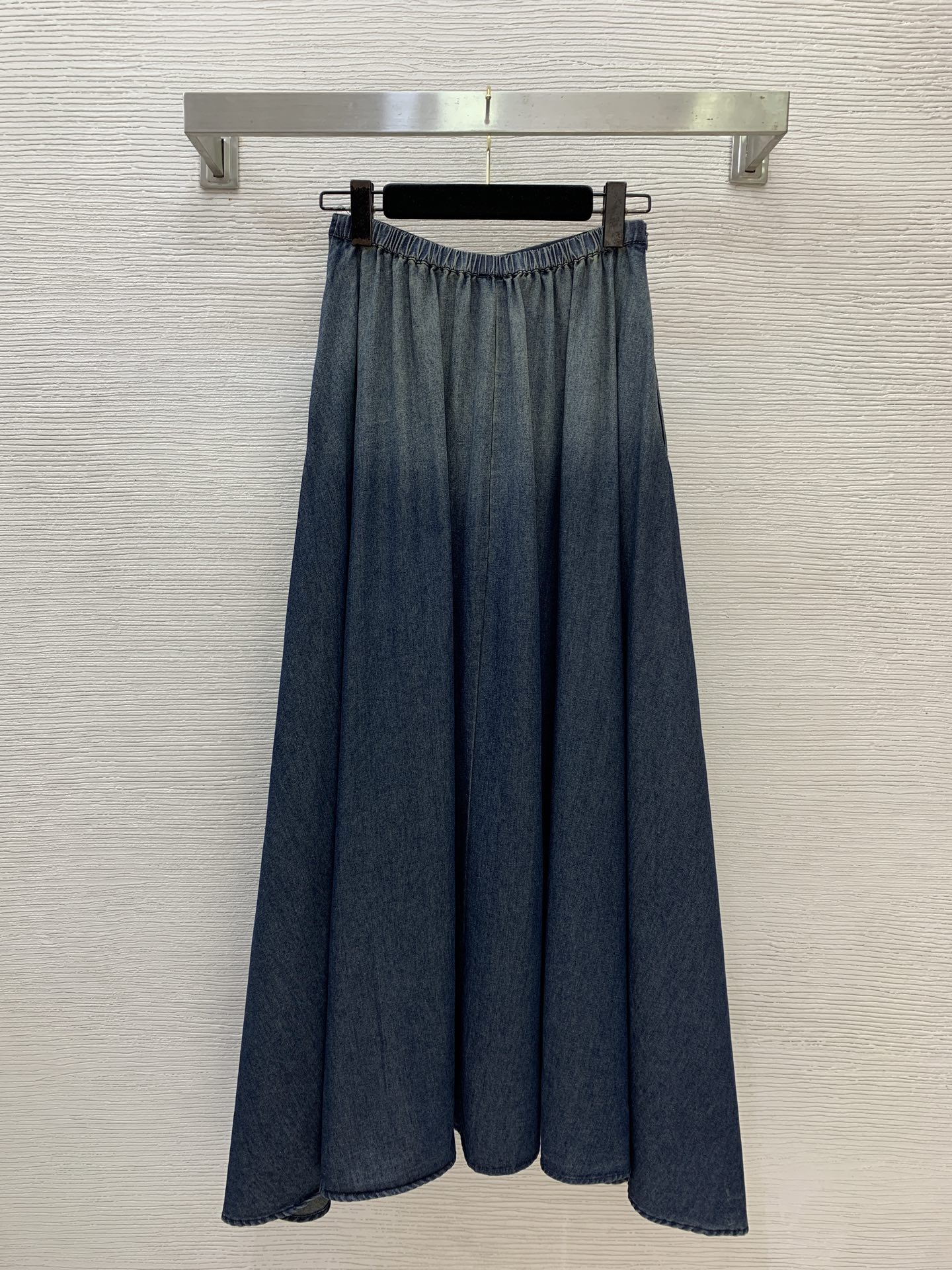 Dior Vintage  Denim Back Tie Flared Maxi Skirt