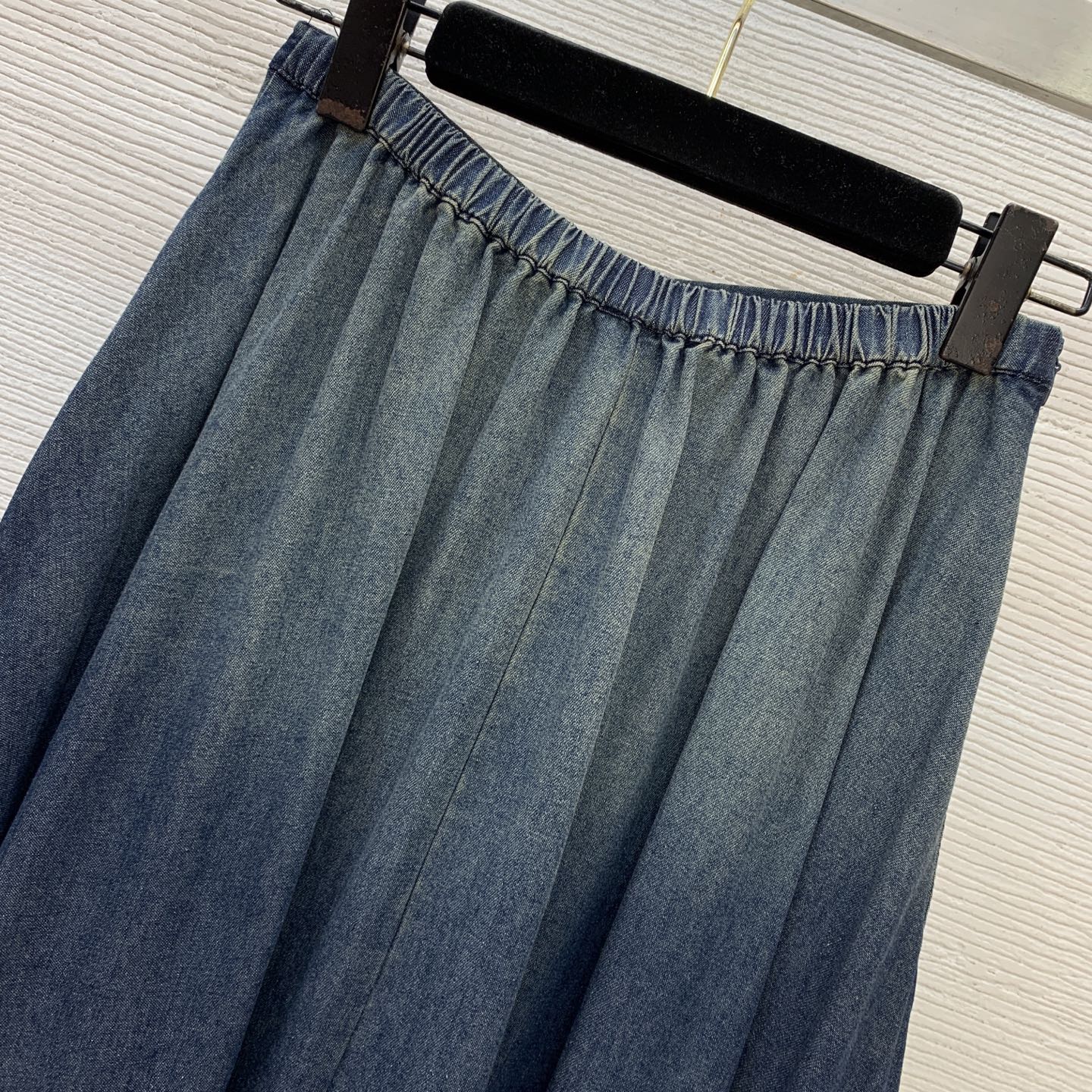 Dior Vintage  Denim Back Tie Flared Maxi Skirt